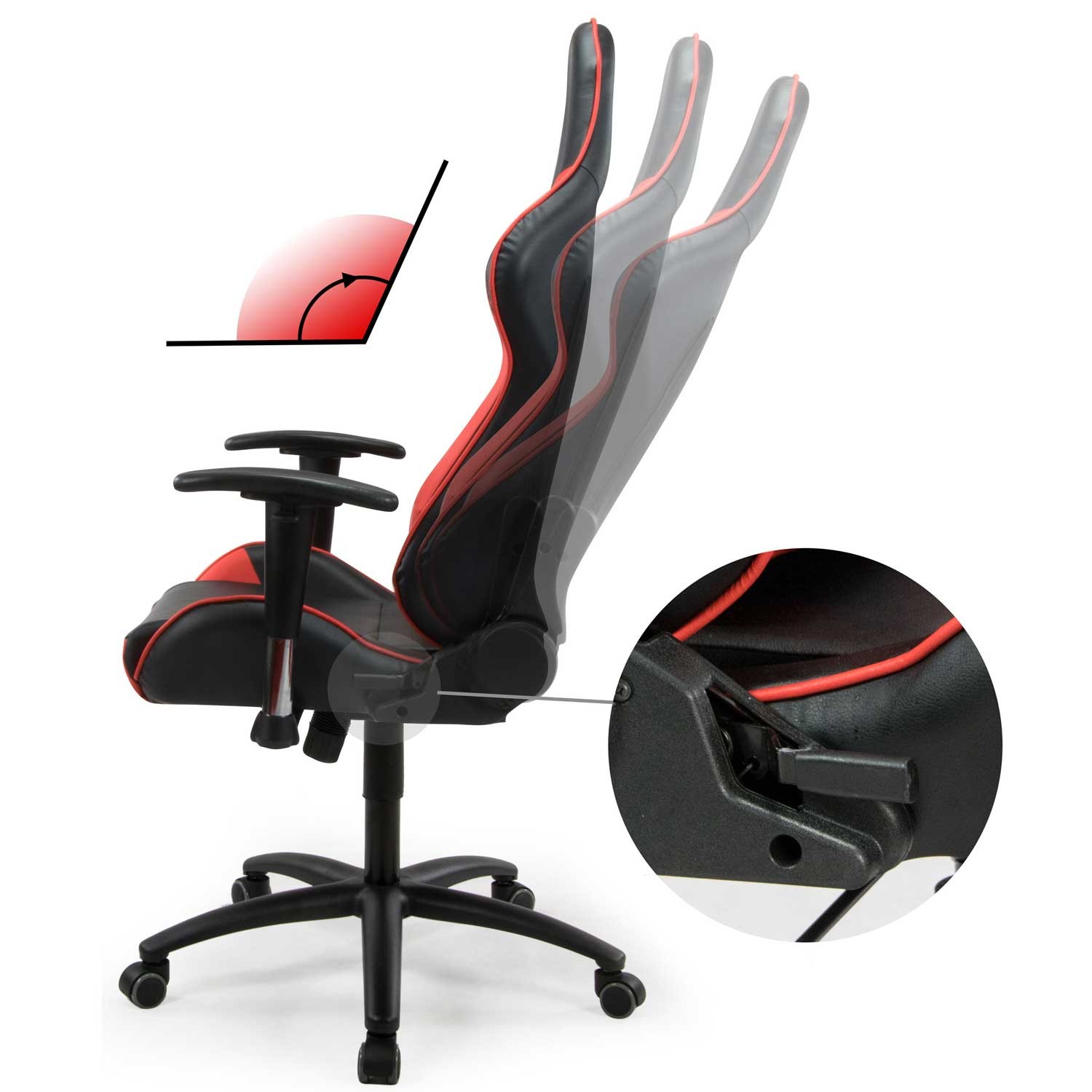 Sofotel Inferno must ja punane mänguritool kontoris - Image 6