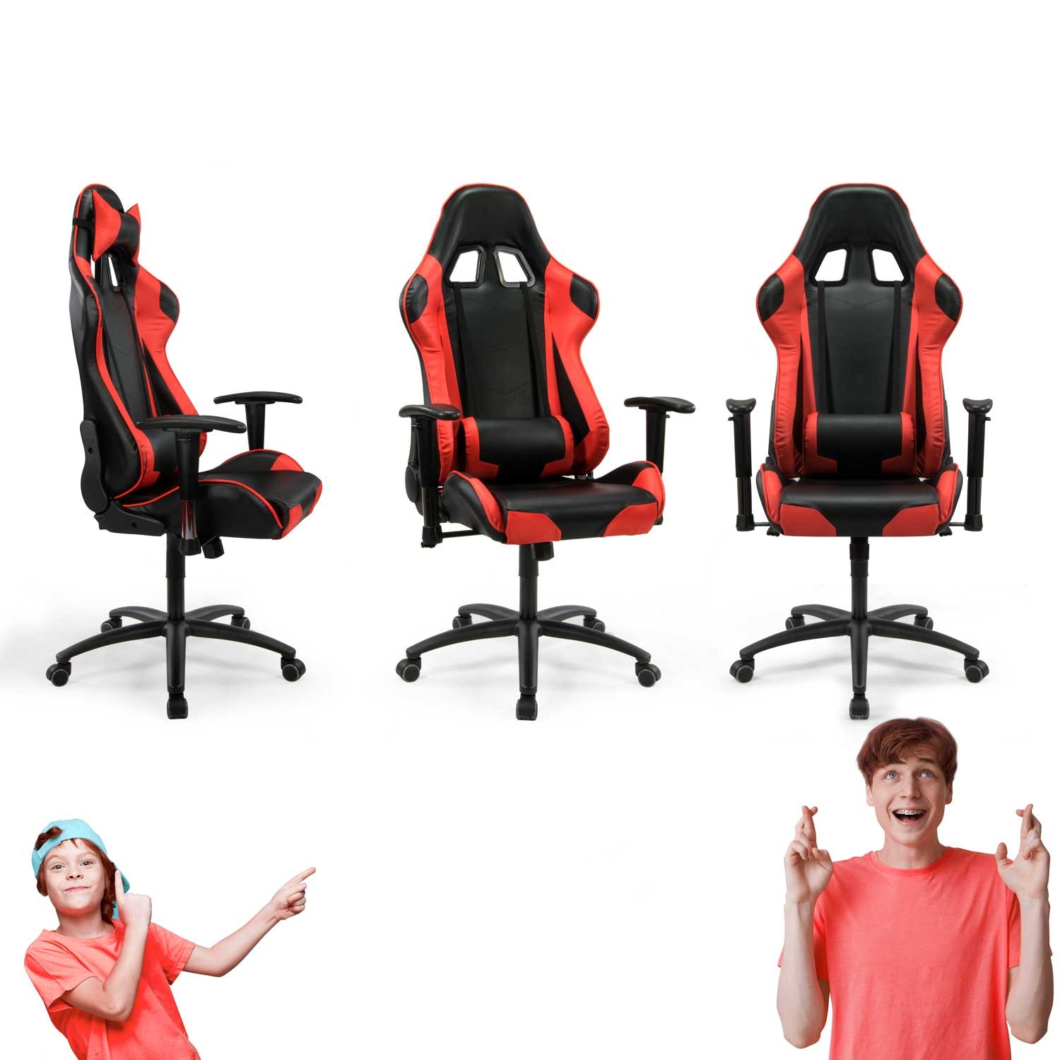 Sofotel Inferno must ja punane mänguritool kontoris - Image 11