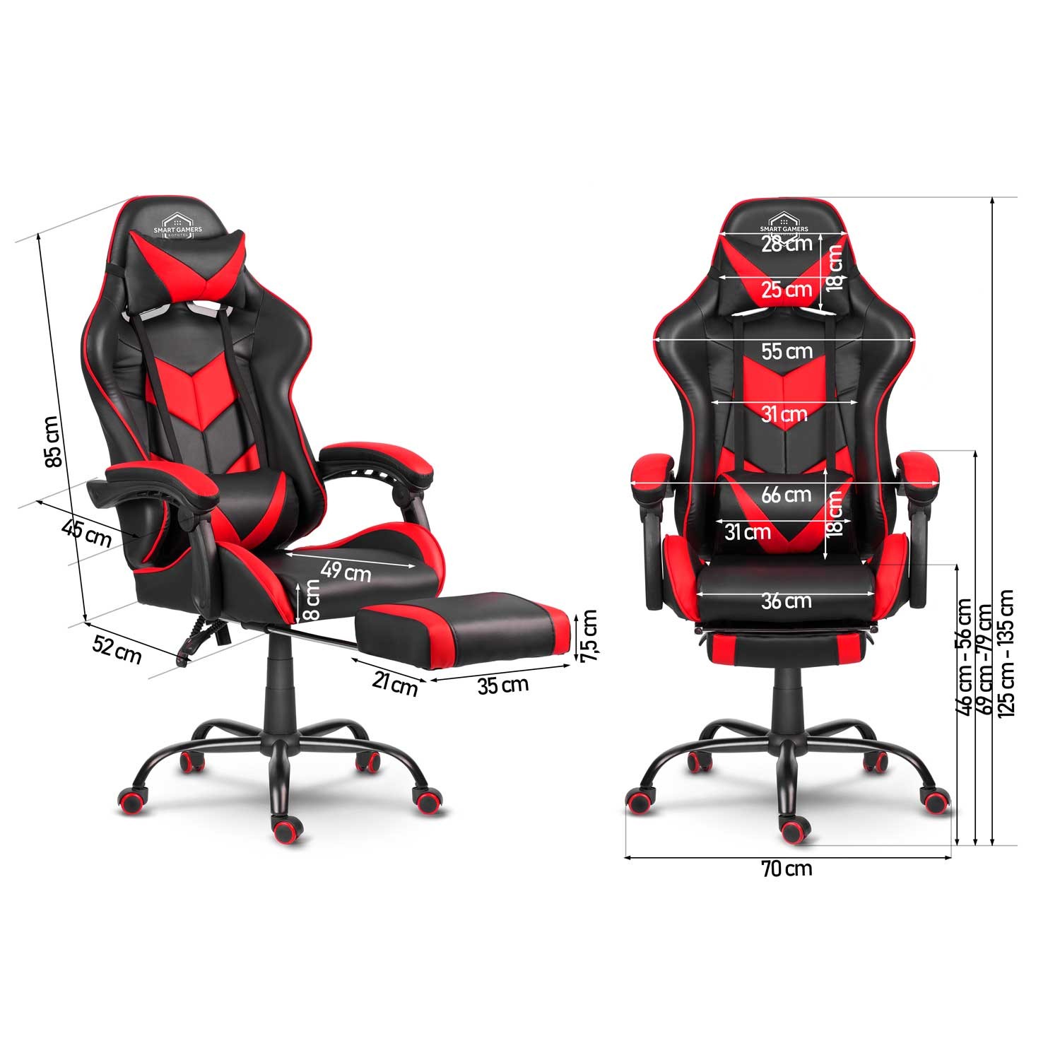 Sofotel Cerber mänguri kontoritool, must ja punane - Image 12