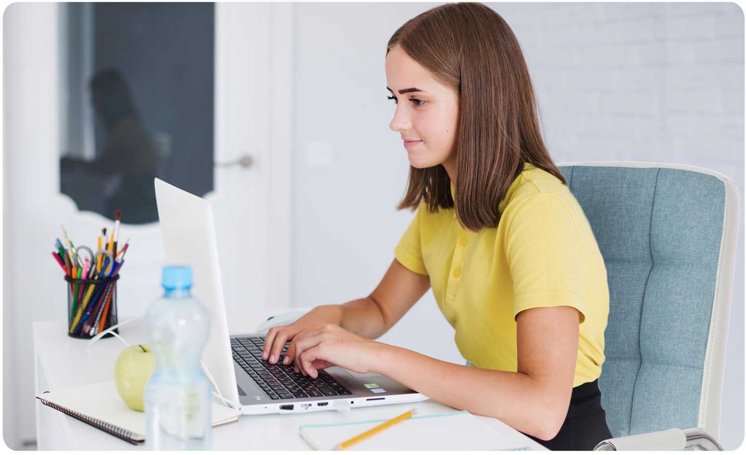 Bentoni sinise ja valge kangaga kontoritool - Image 5