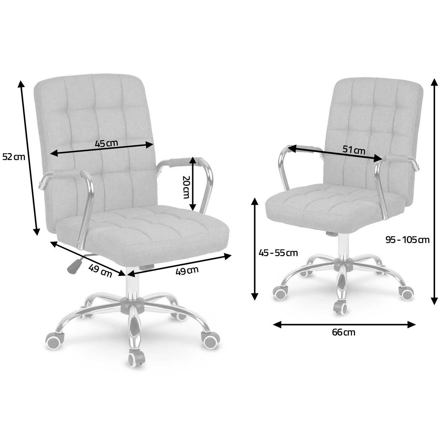 Bentoni sinise ja valge kangaga kontoritool - Image 6