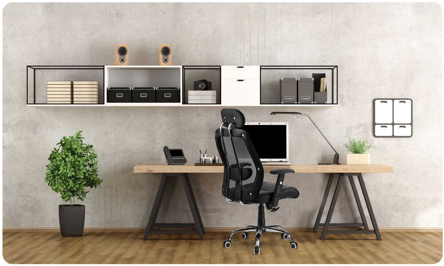 Monaco mikrovõrgust nahast kontoritool, must - Image 9