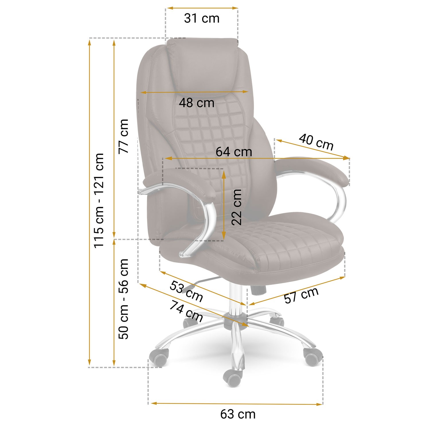 Sofotel Batory kontoritool - kastan - Image 11