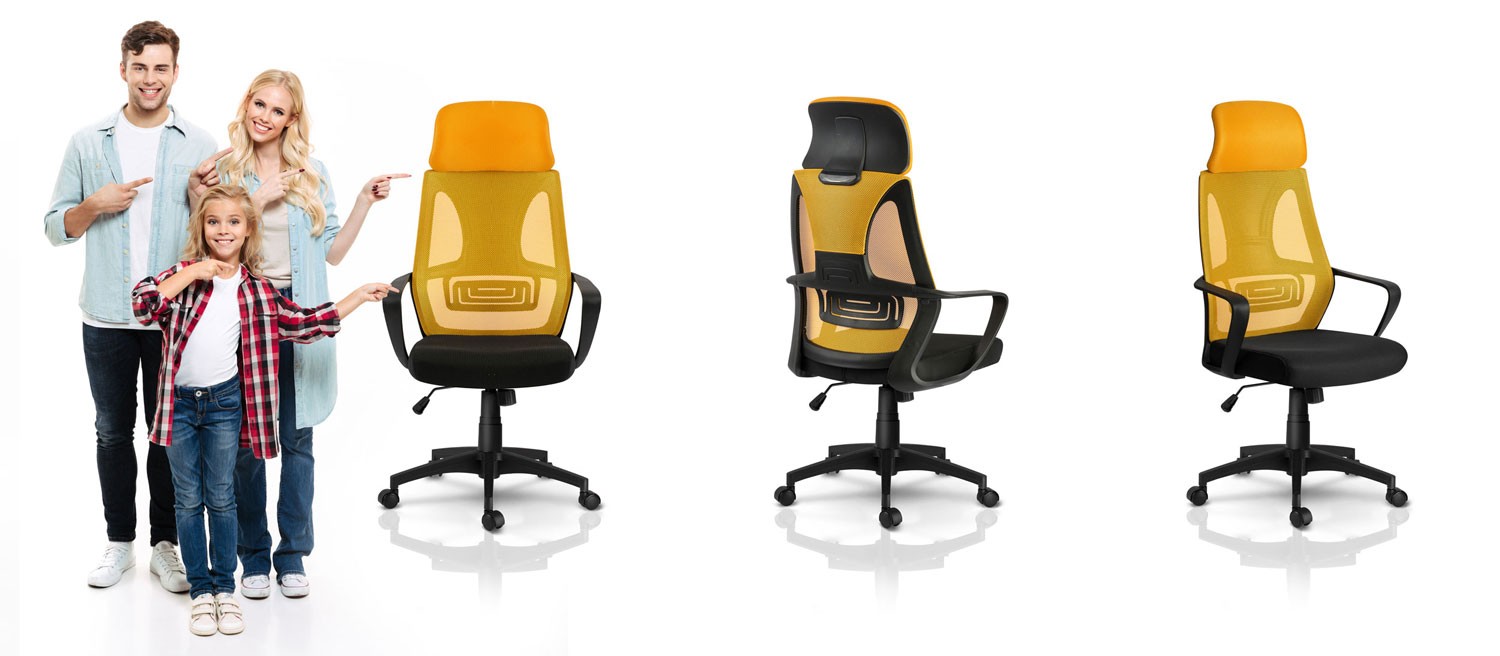 Praga mikrovõrgust kontoritool - kollane - Image 11