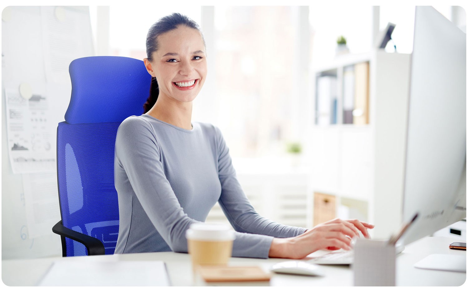 Praga mikrovõrgust kontoritool - sinine - Image 7