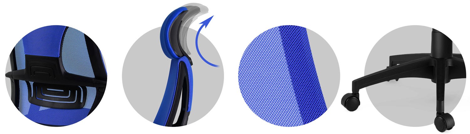 Praga mikrovõrgust kontoritool - sinine - Image 10