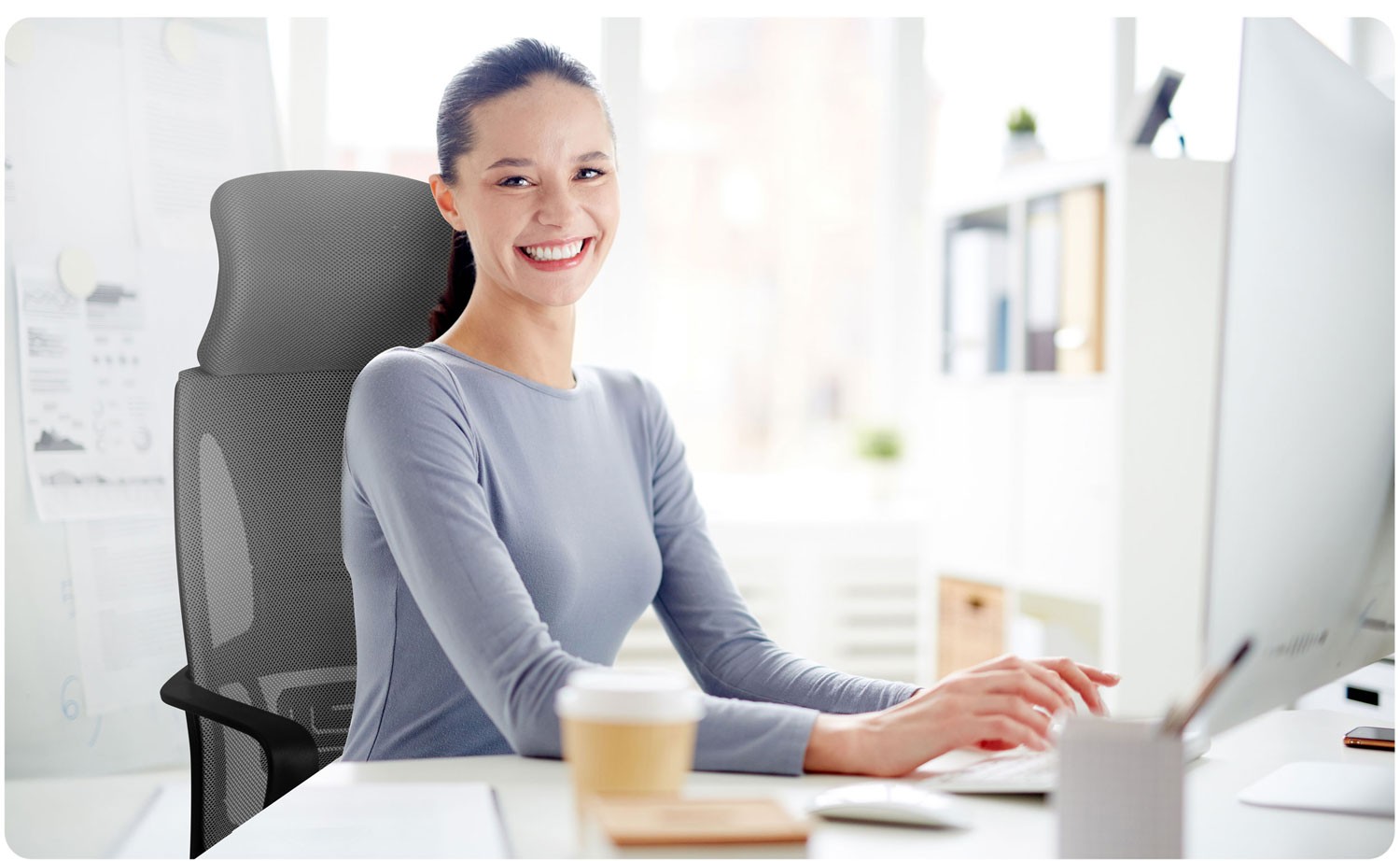 Praga mikrovõrgust kontoritool - hall - Image 12