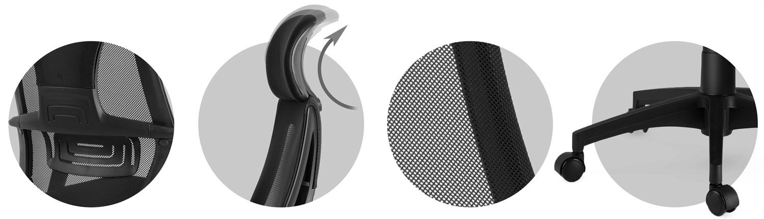 Praga mikrovõrgust kontoritool - must - Image 8