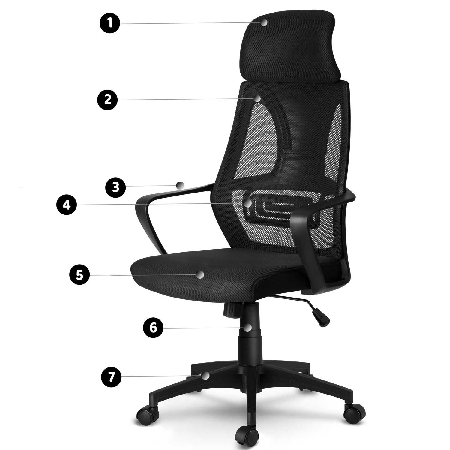 Praga mikrovõrgust kontoritool - must - Image 10