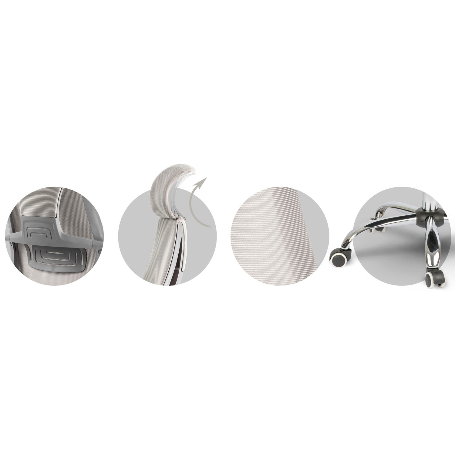 Praga mikrovõrgust kontoritool - helehall - Image 8