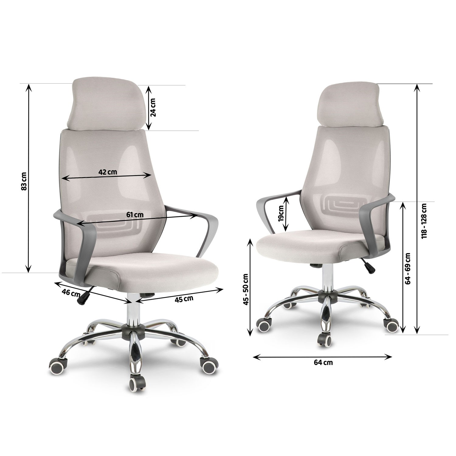 Praga mikrovõrgust kontoritool - helehall - Image 7