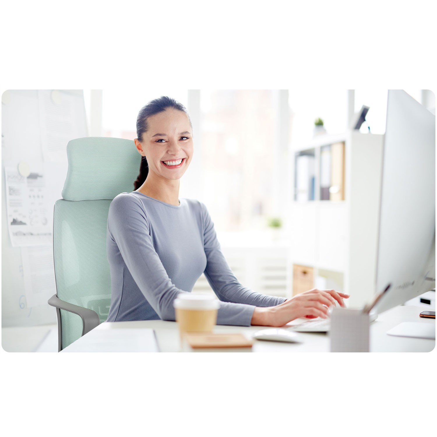 Praga mikrovõrgust kontoritool - helesinine - Image 9