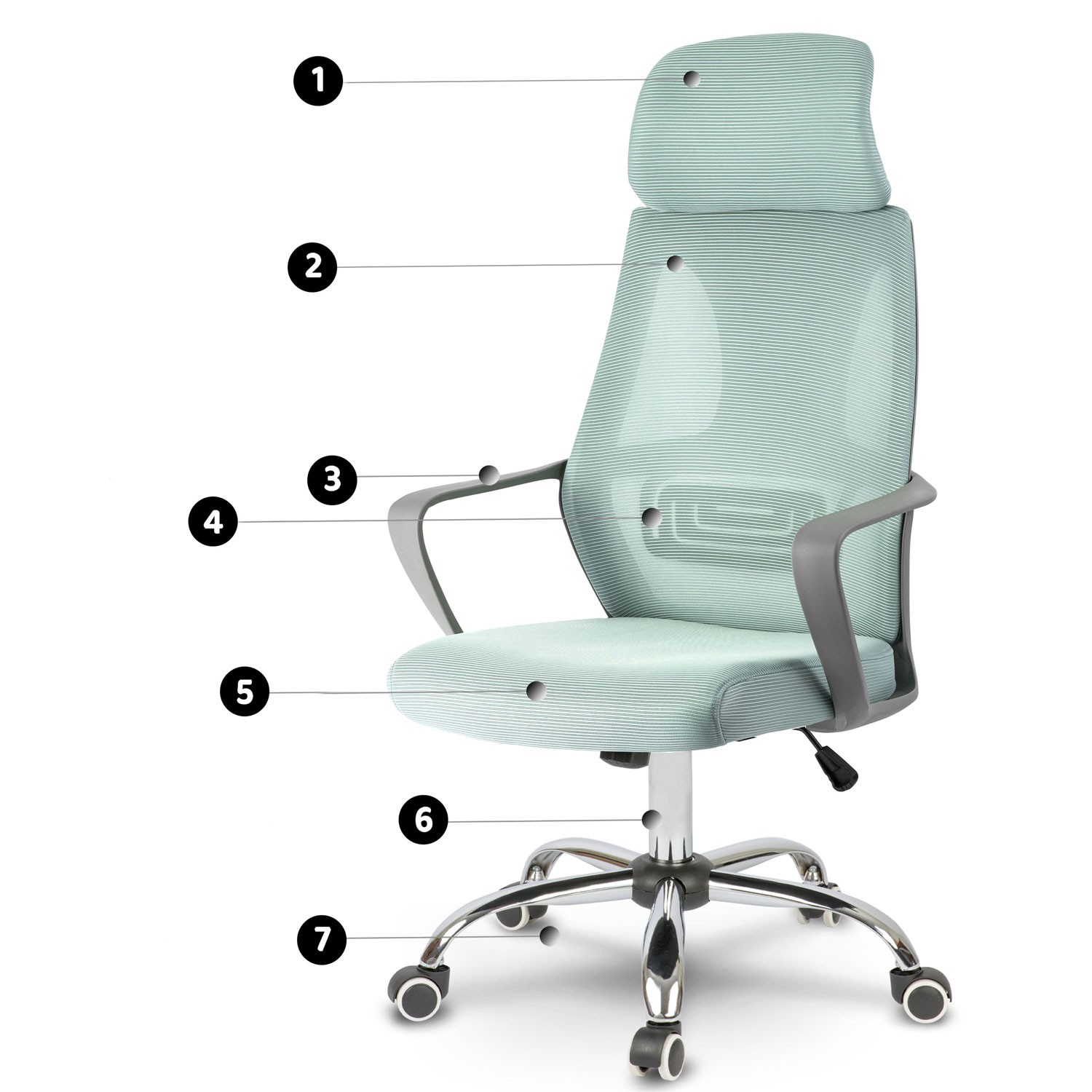 Praga mikrovõrgust kontoritool - helesinine - Image 10