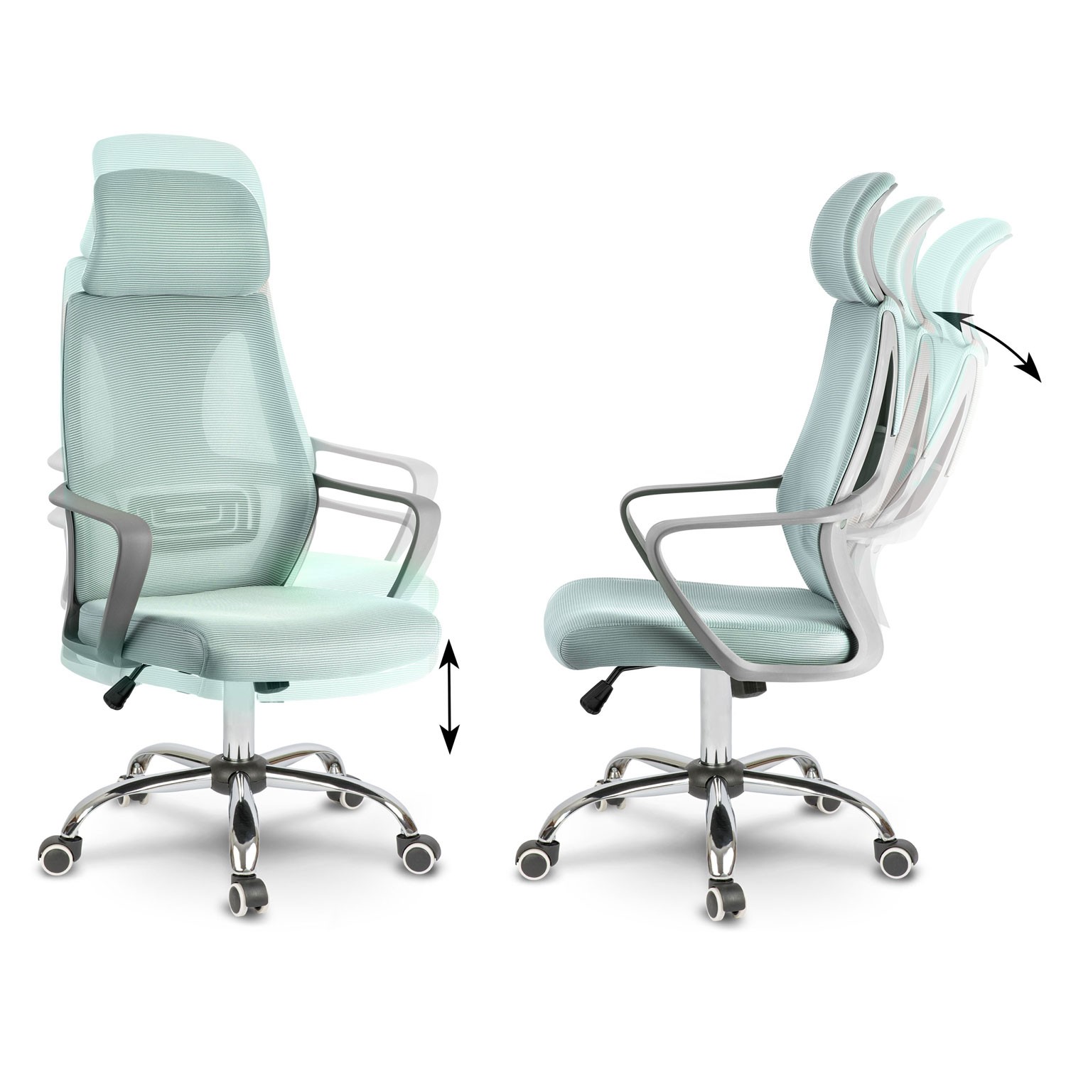 Praga mikrovõrgust kontoritool - helesinine - Image 11