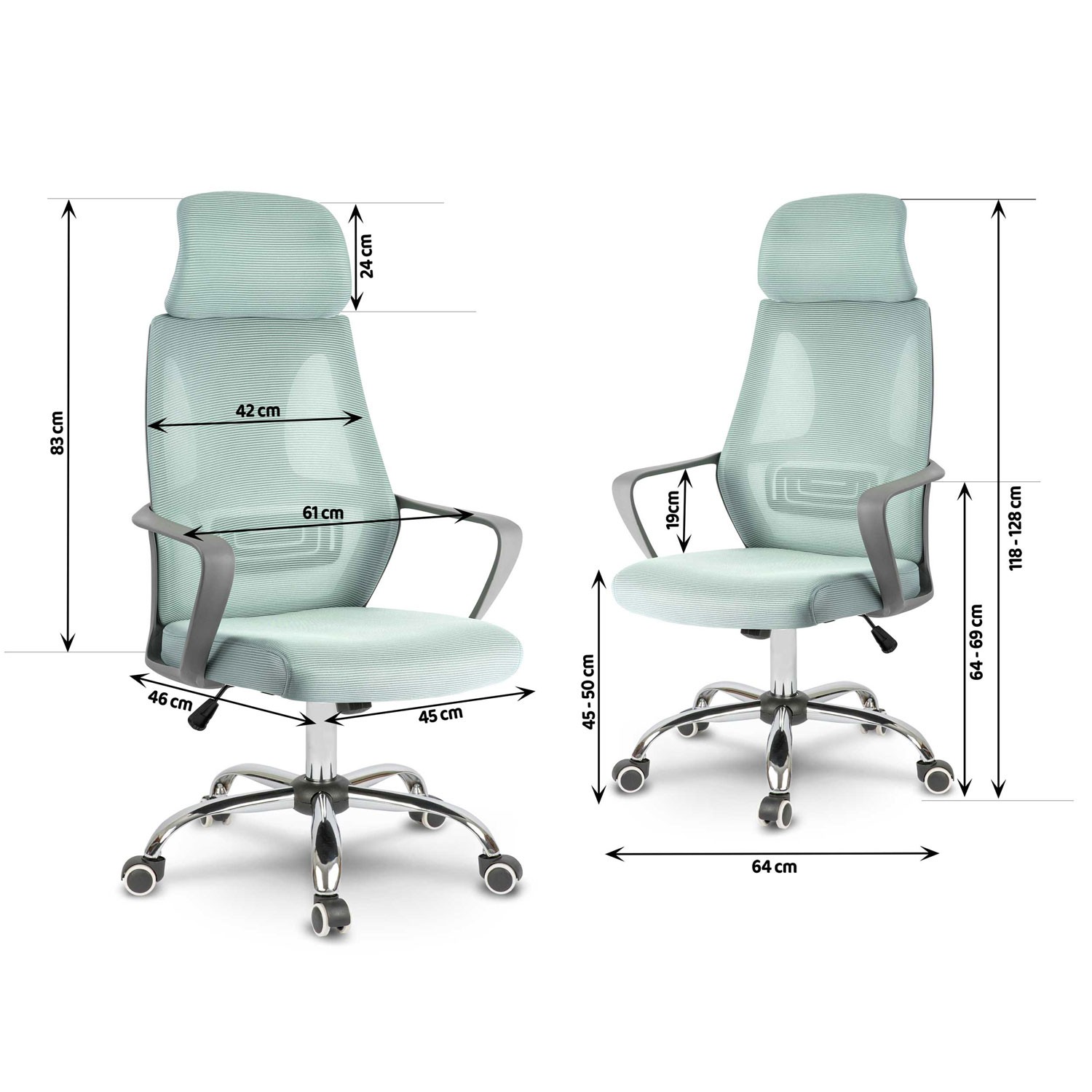 Praga mikrovõrgust kontoritool - helesinine - Image 7