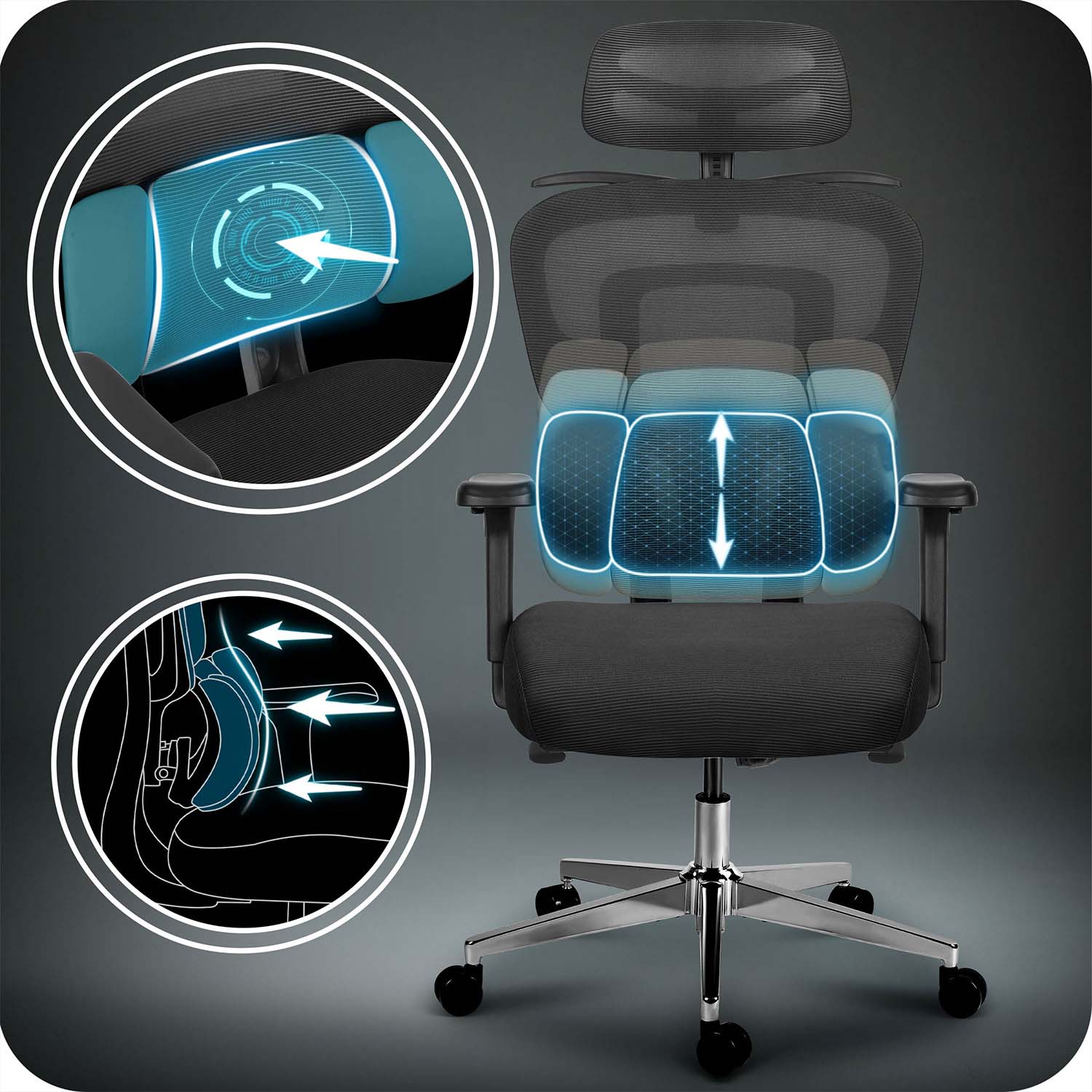 Sofotel Talin mikrovõrgust kontoritool – must - Image 6