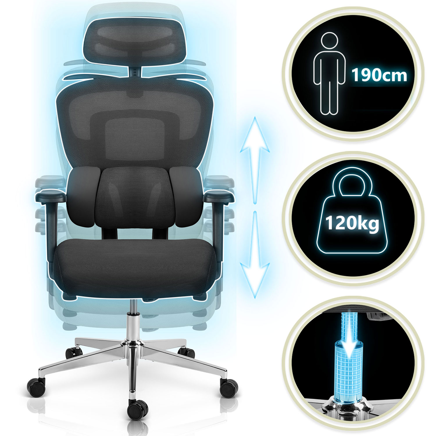 Sofotel Talin mikrovõrgust kontoritool – must - Image 12