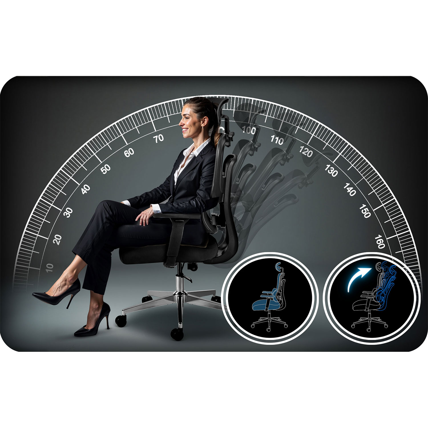 Sofotel Talin mikrovõrgust kontoritool – must - Image 15