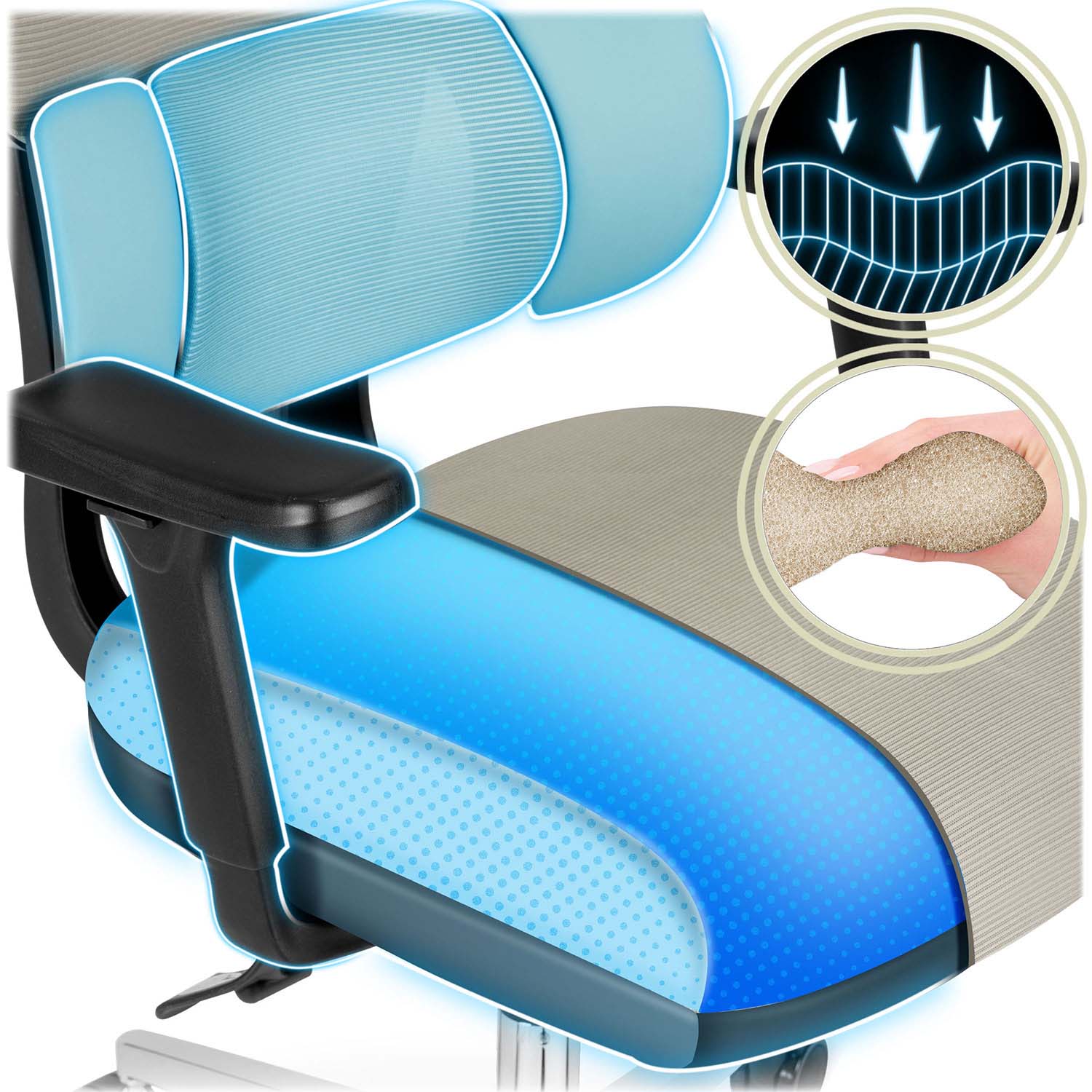 Sofotel Talin mikrovõrgust kontoritool – hall - Image 10