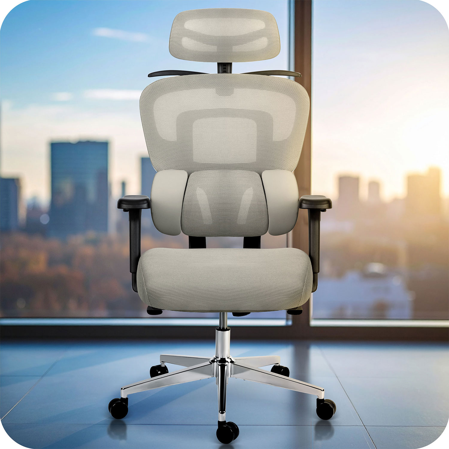 Sofotel Talin mikrovõrgust kontoritool – hall - Image 11