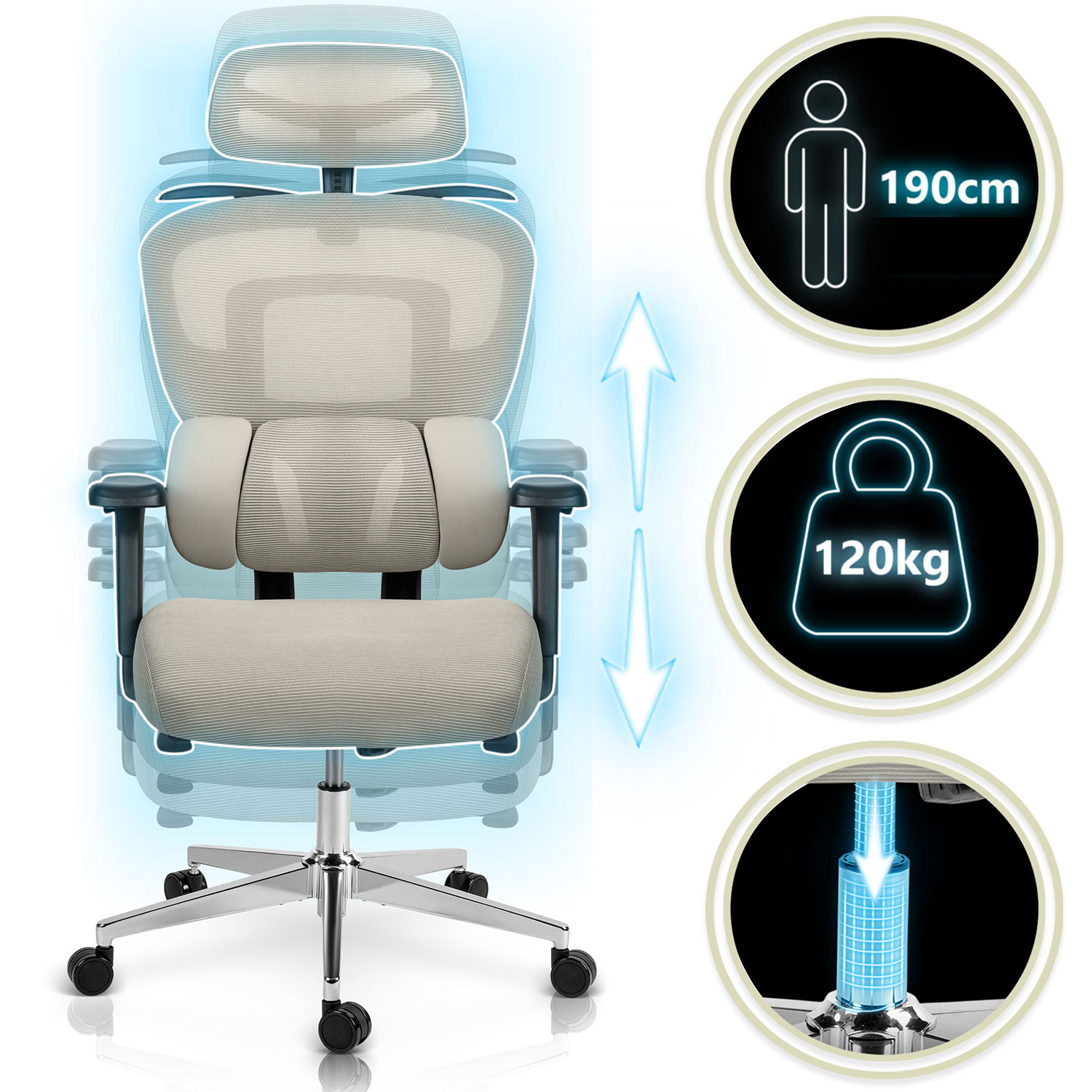 Sofotel Talin mikrovõrgust kontoritool – hall - Image 12