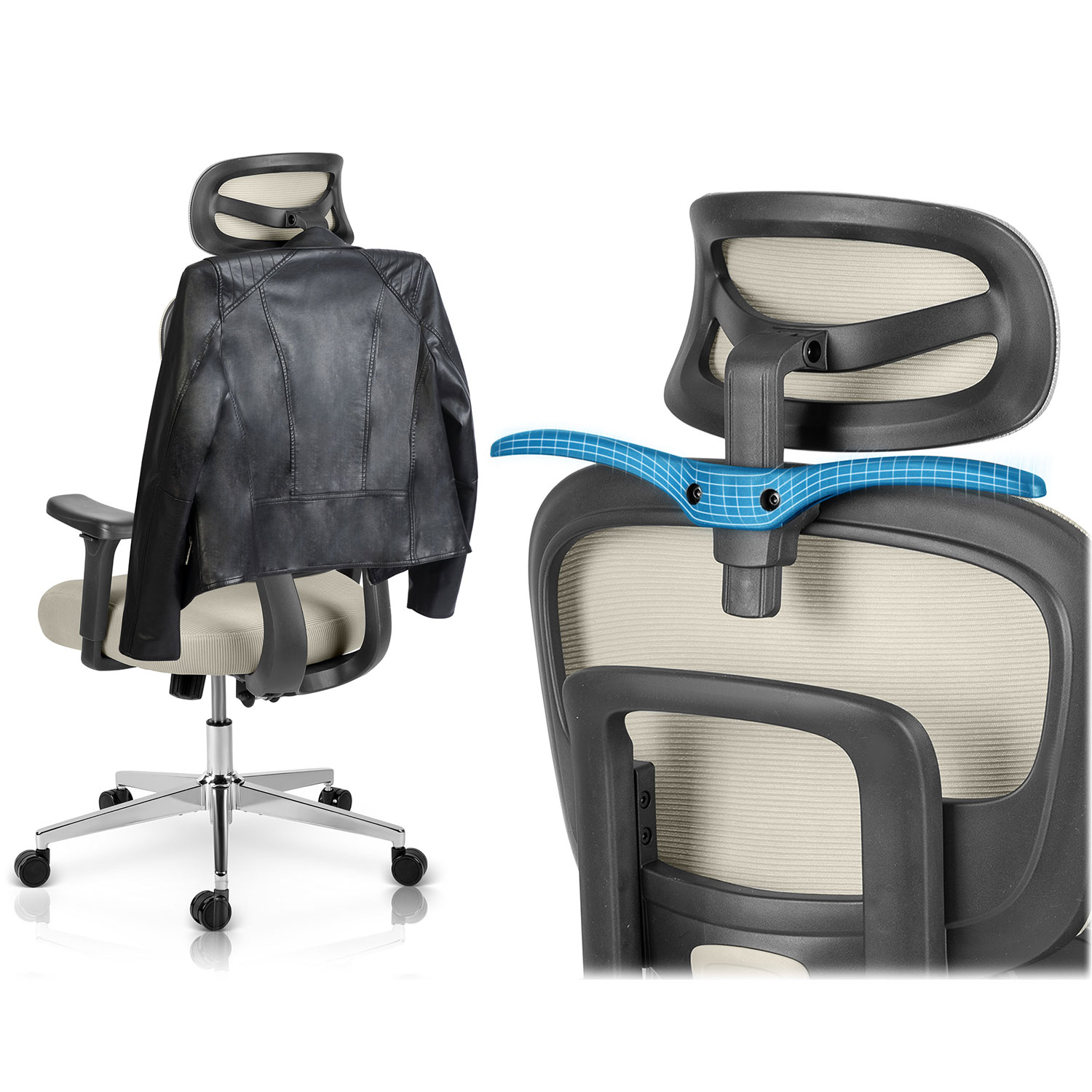 Sofotel Talin mikrovõrgust kontoritool – hall - Image 13