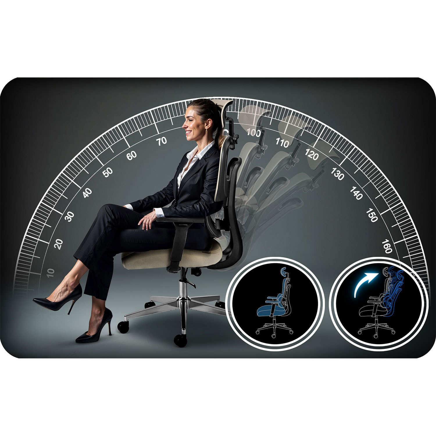 Sofotel Talin mikrovõrgust kontoritool – hall - Image 15