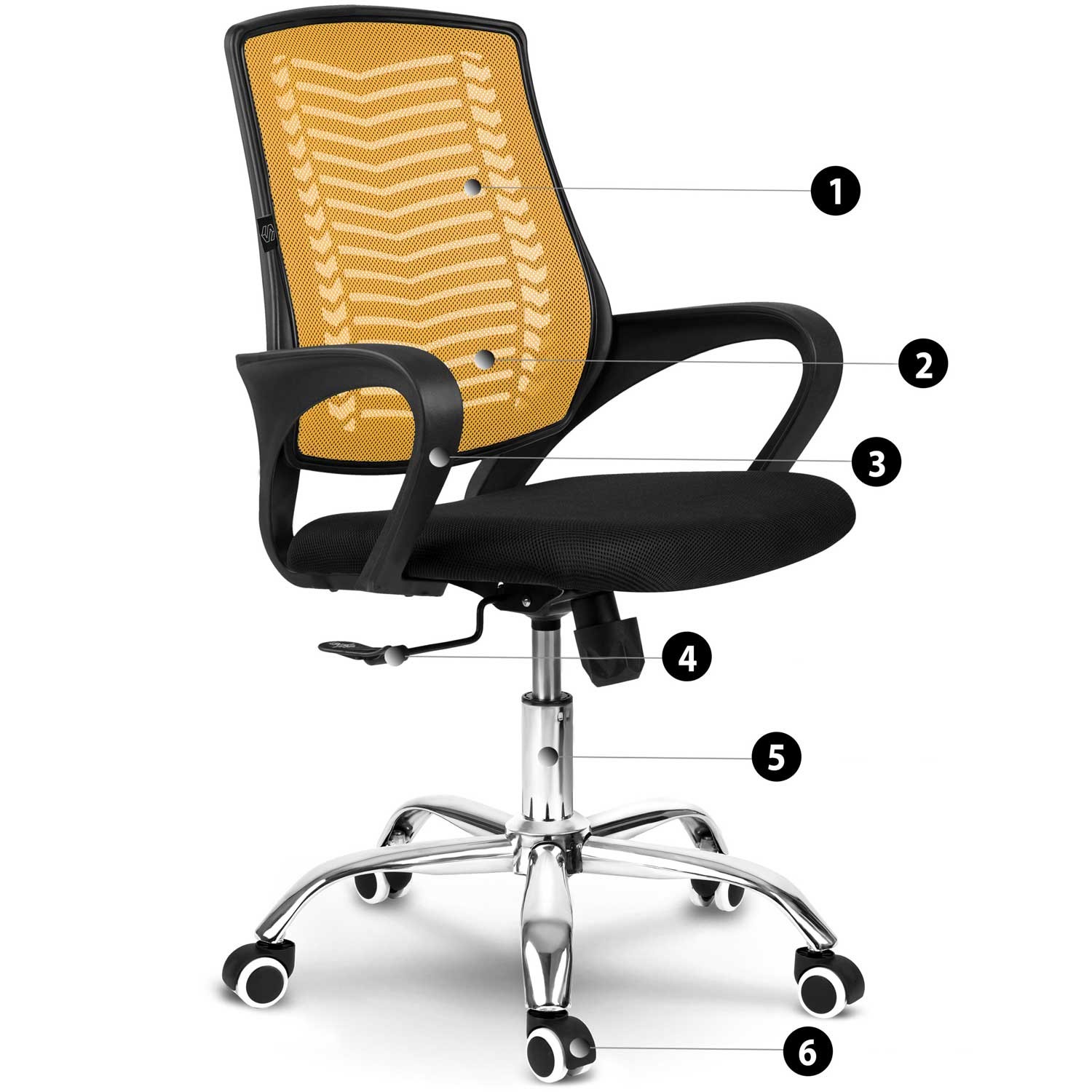 Sofotel Denari mikrovõrgust kontoritool, oranž - Image 12