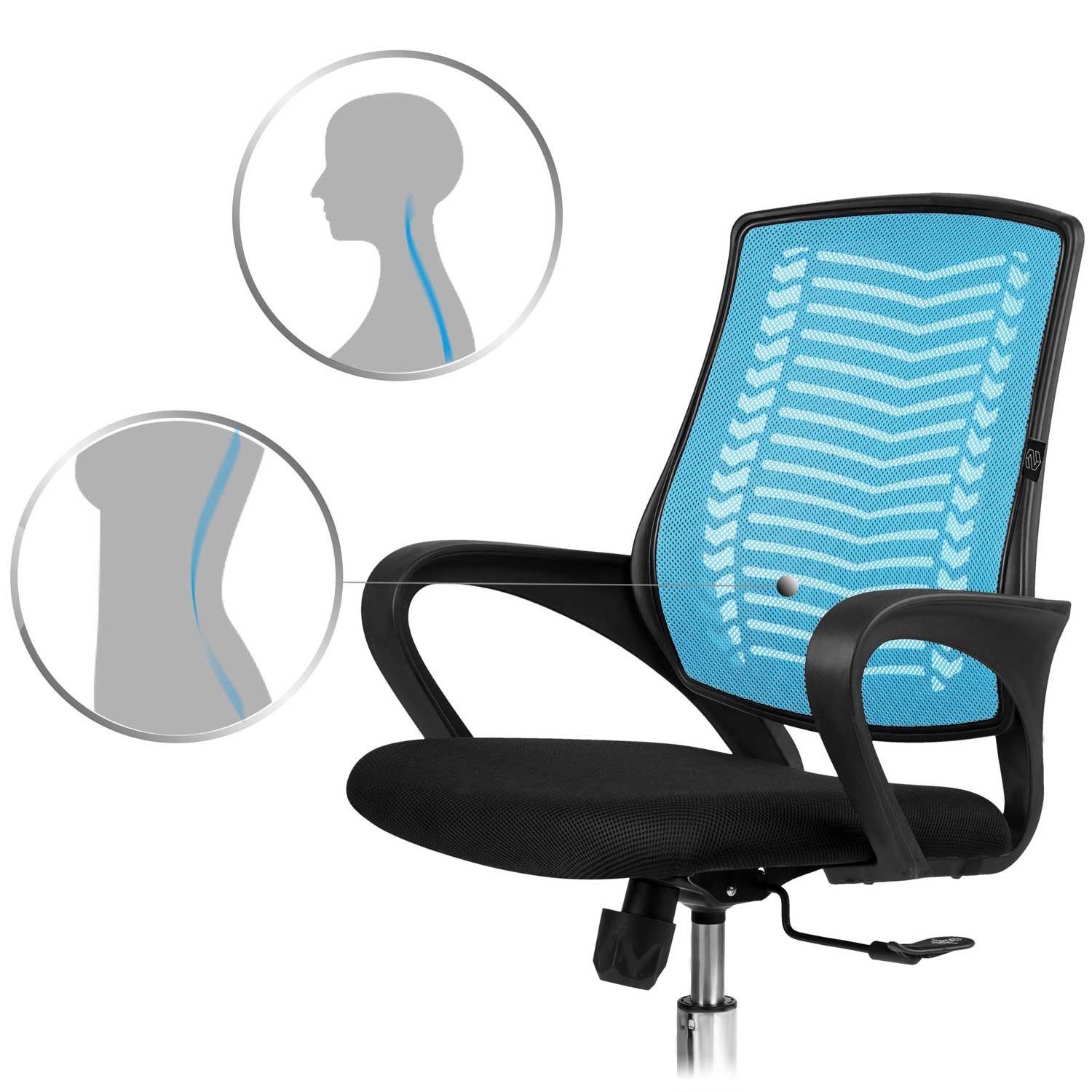 Sofotel Denari mikrovõrgust kontoritool, sinine - Image 11