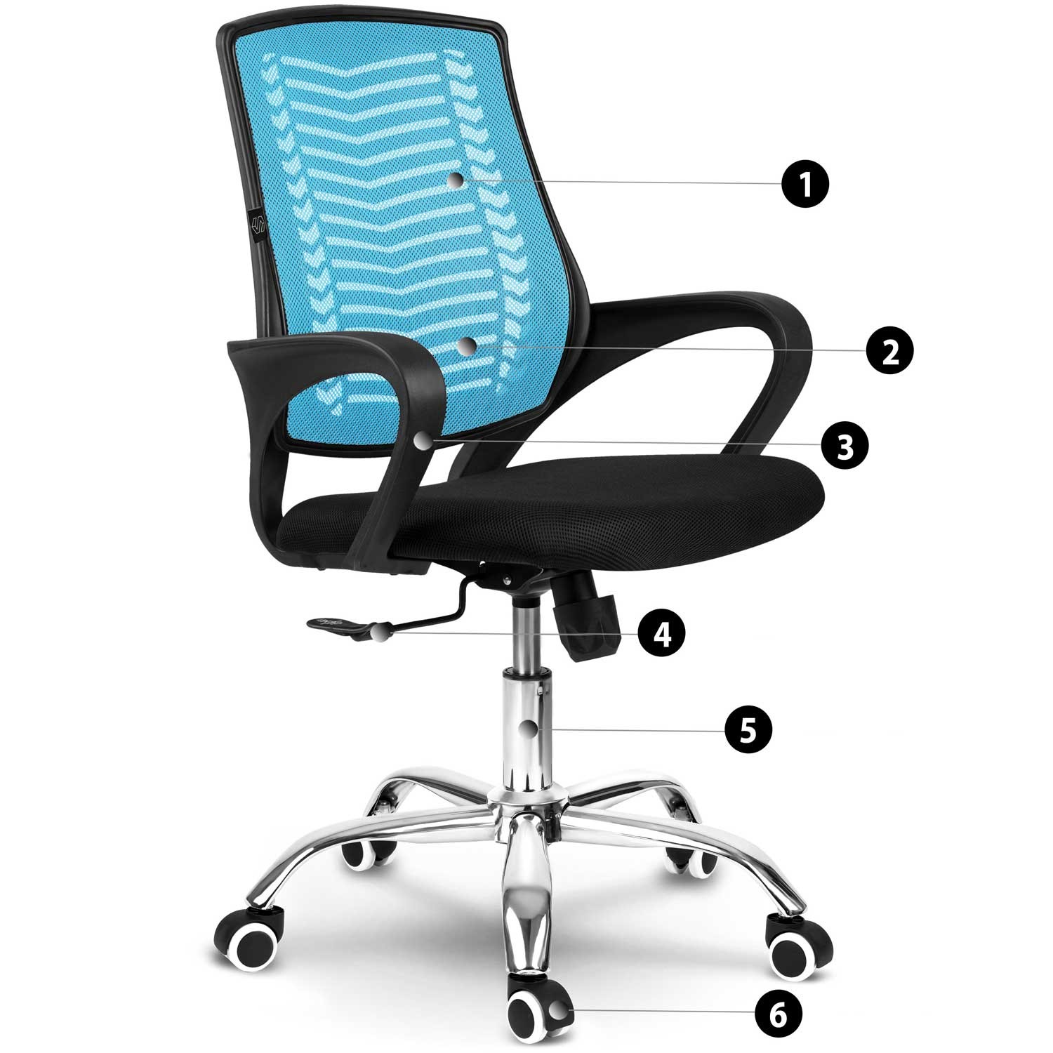 Sofotel Denari mikrovõrgust kontoritool, sinine - Image 12