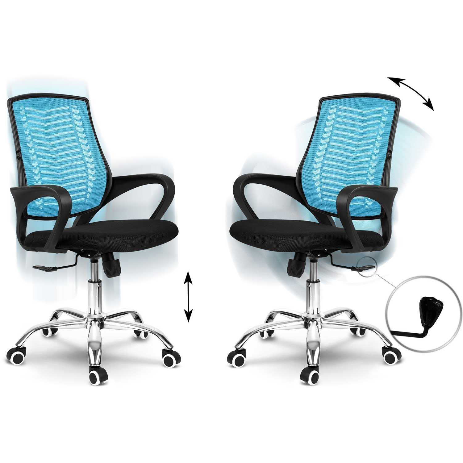 Sofotel Denari mikrovõrgust kontoritool, sinine - Image 13