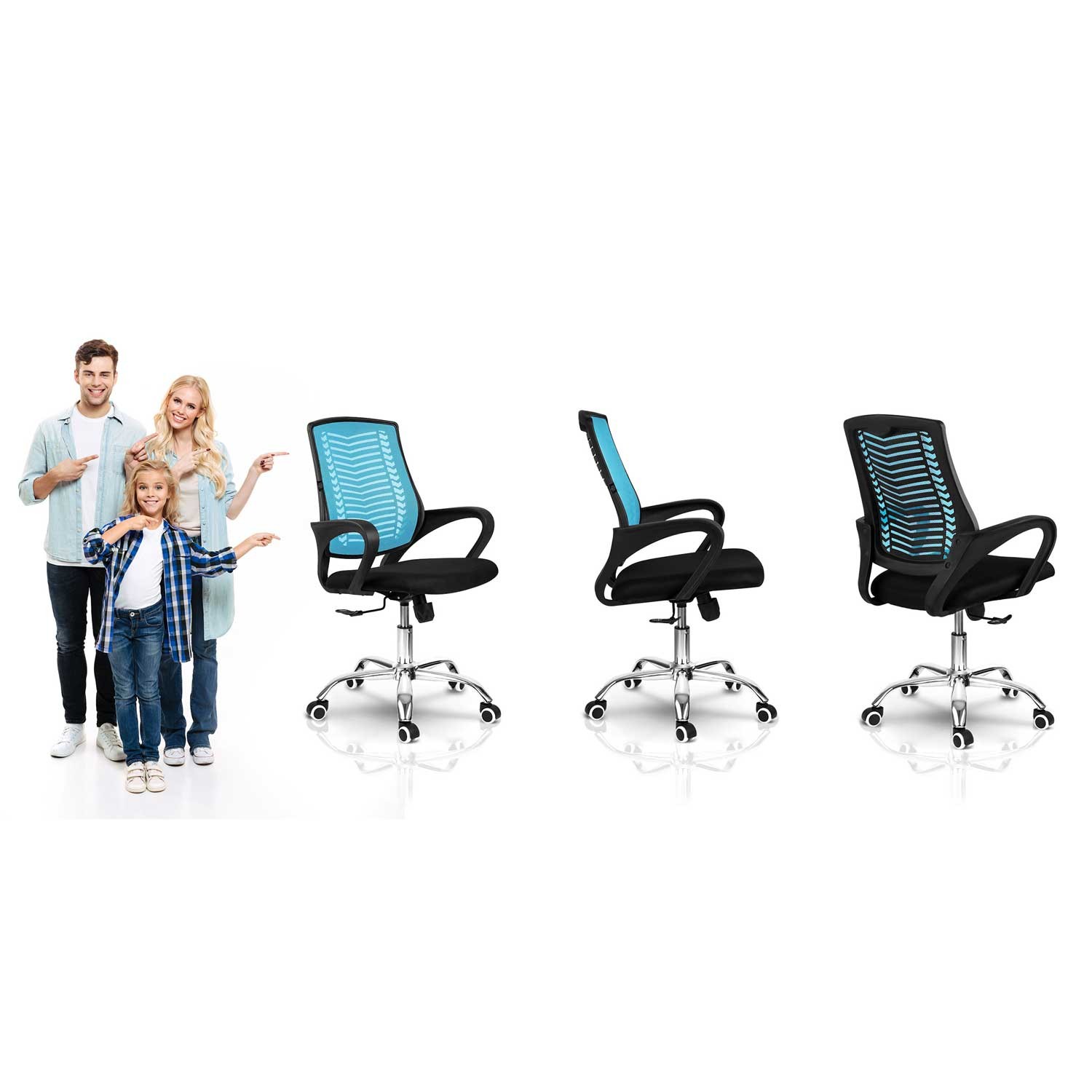 Sofotel Denari mikrovõrgust kontoritool, sinine - Image 14