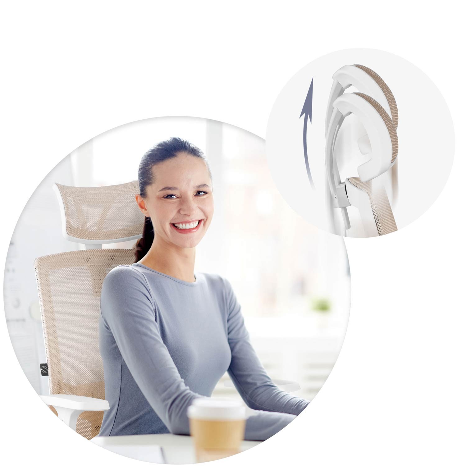 Sofotel Rotar mikrovõrgust kontoritool, beež - Image 15