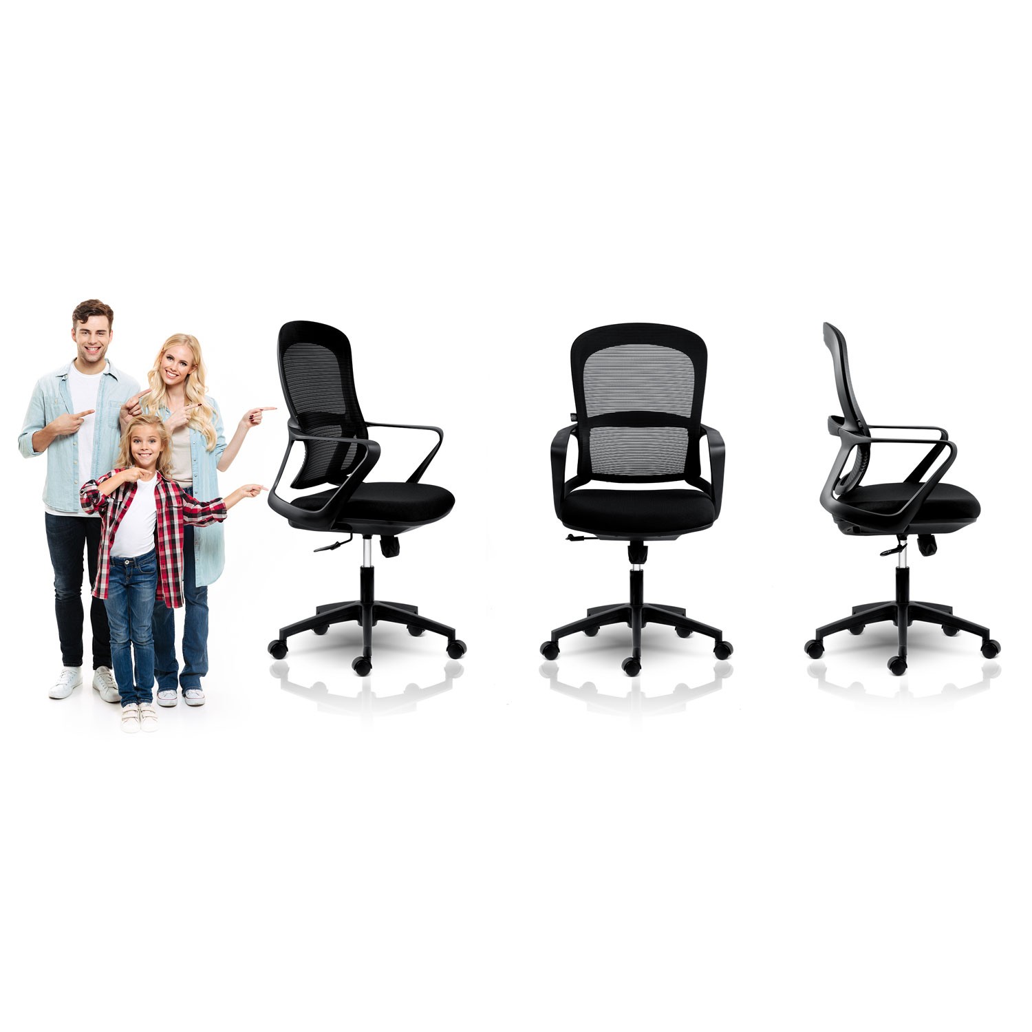 Sofotel Haga mikrovõrgust kontoritool, must - Image 7