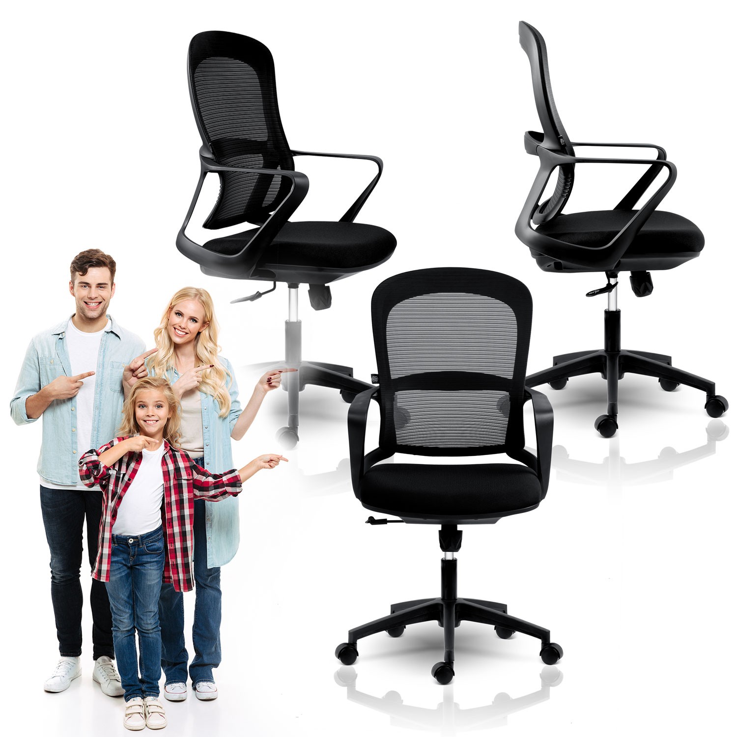 Sofotel Haga mikrovõrgust kontoritool, must - Image 8