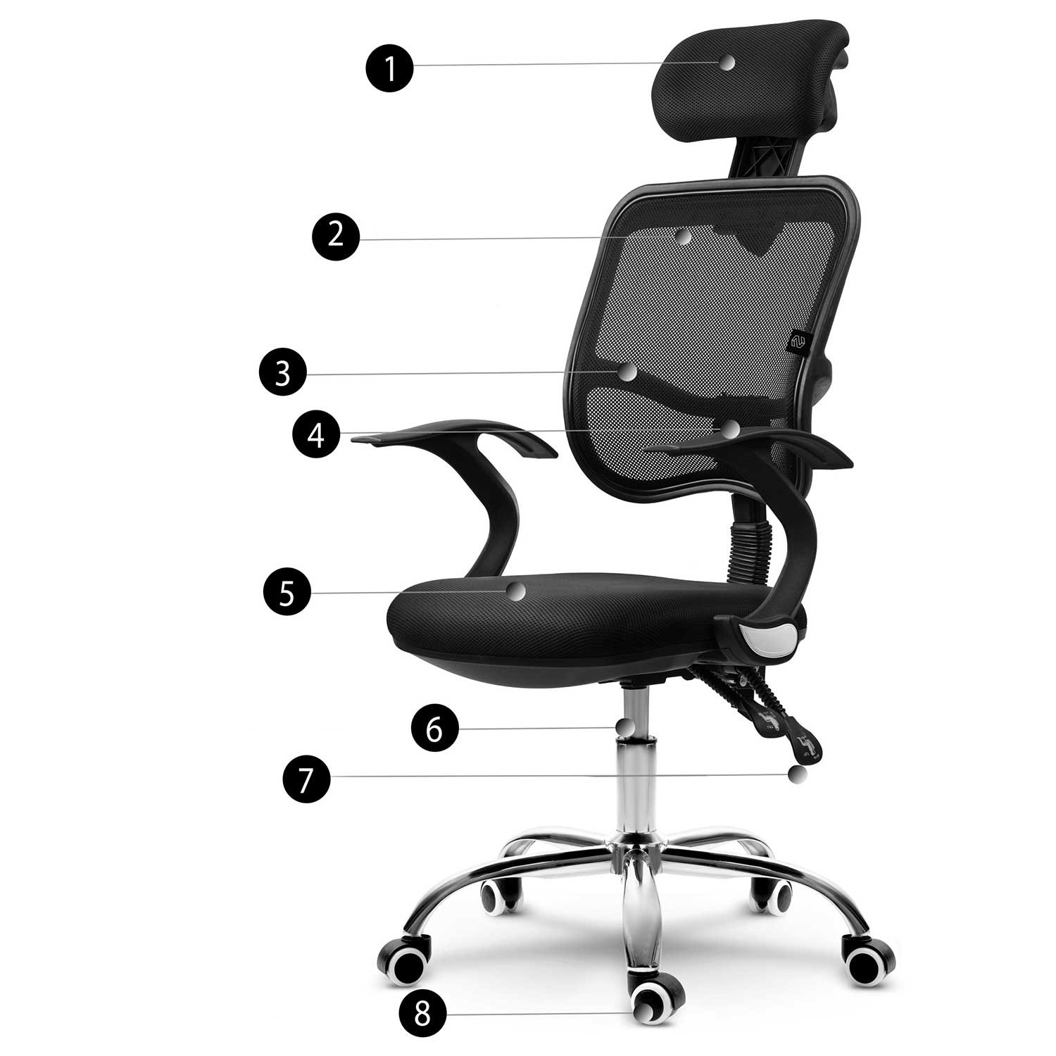 Sofotel Ryga mikrovõrgust kontoritool, must - Image 6