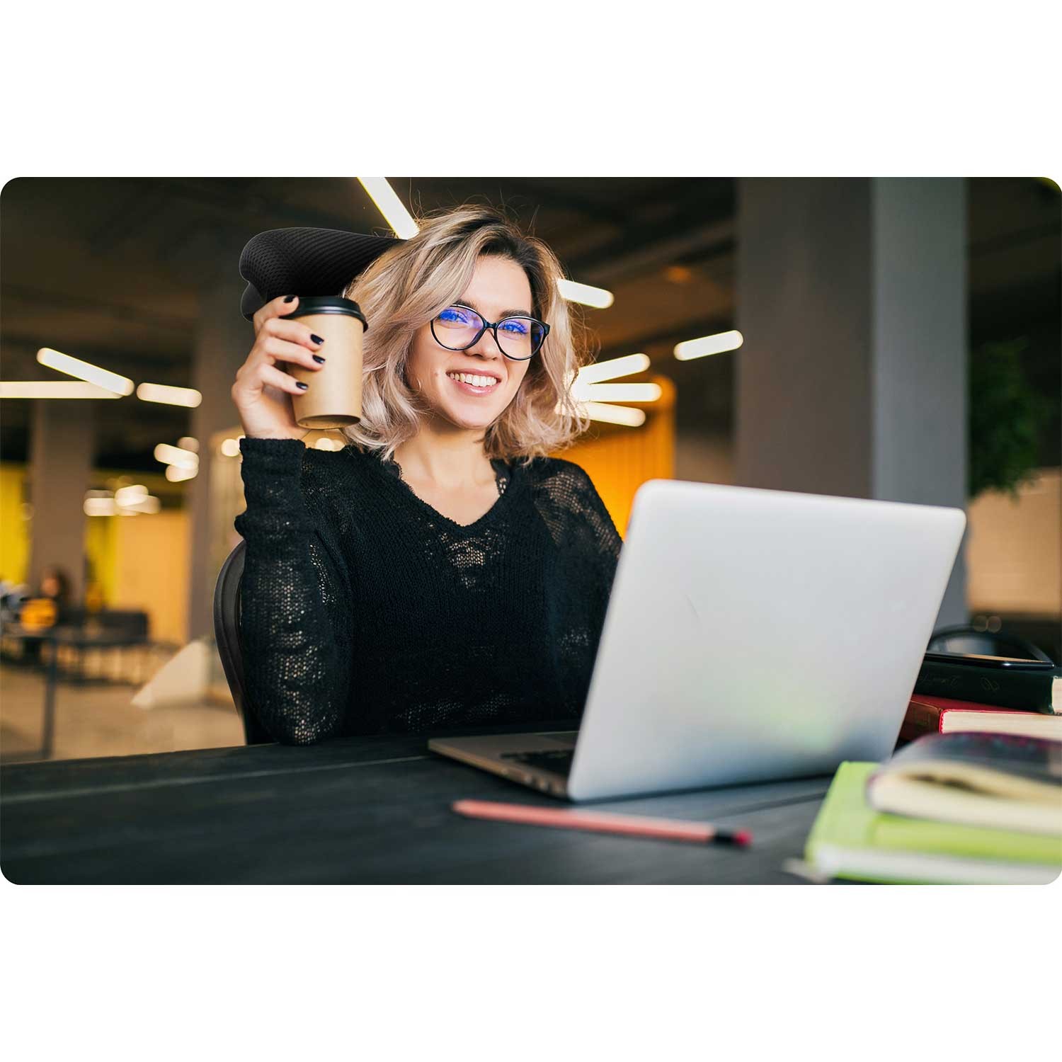 Sofotel Ryga mikrovõrgust kontoritool, must - Image 9