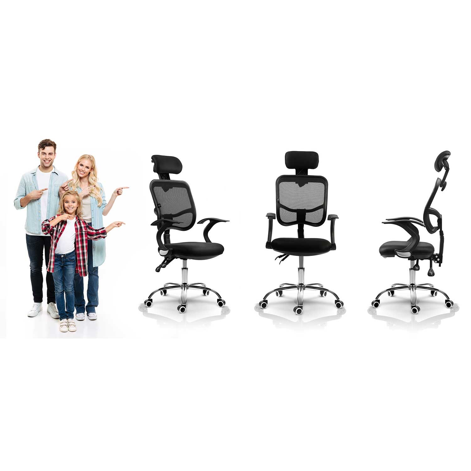 Sofotel Ryga mikrovõrgust kontoritool, must - Image 12