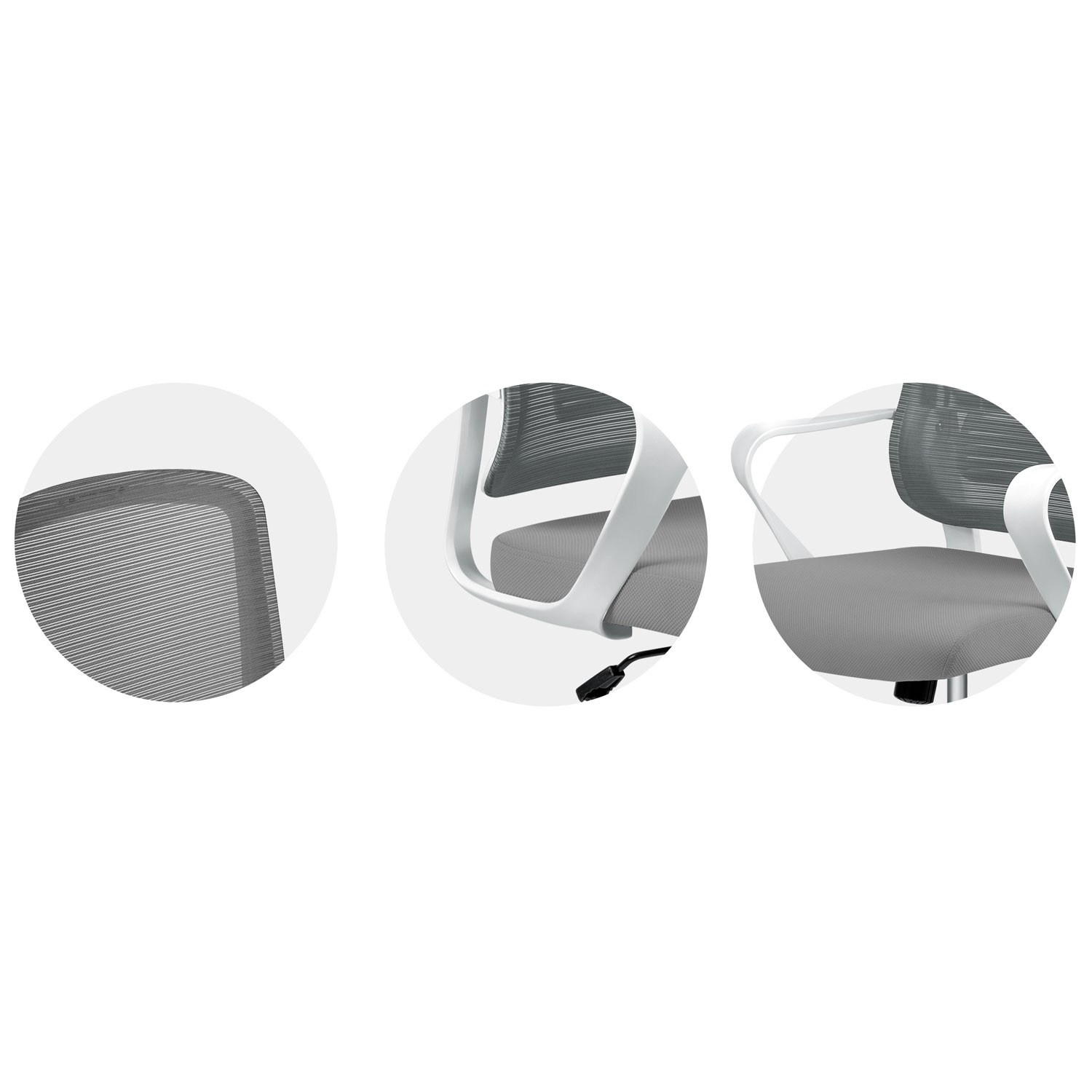 Sofotel Wizo mikrovõrgust kontoritool, hall ja valge - Image 9