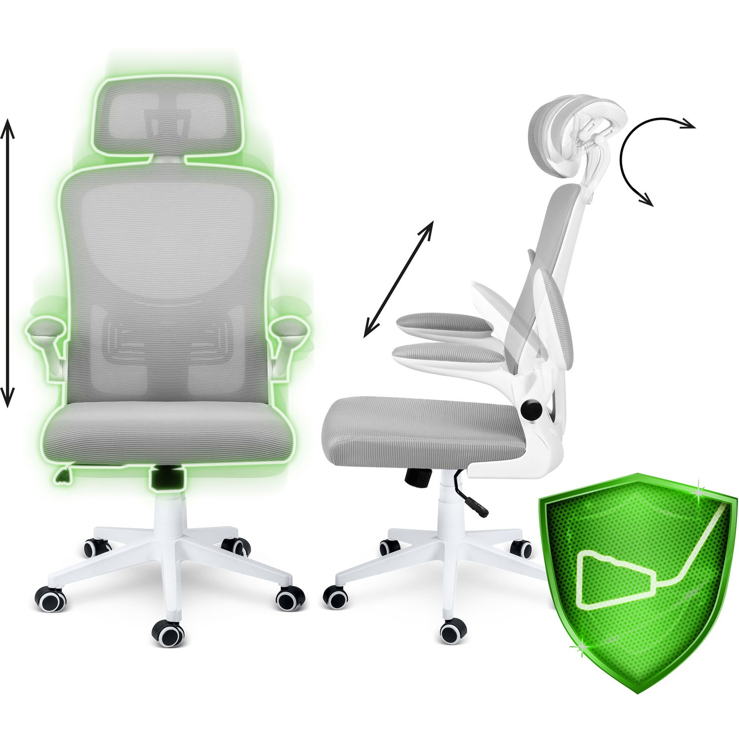 Sofotel messingist mikrovõrgust kontoritool, hall - Image 10