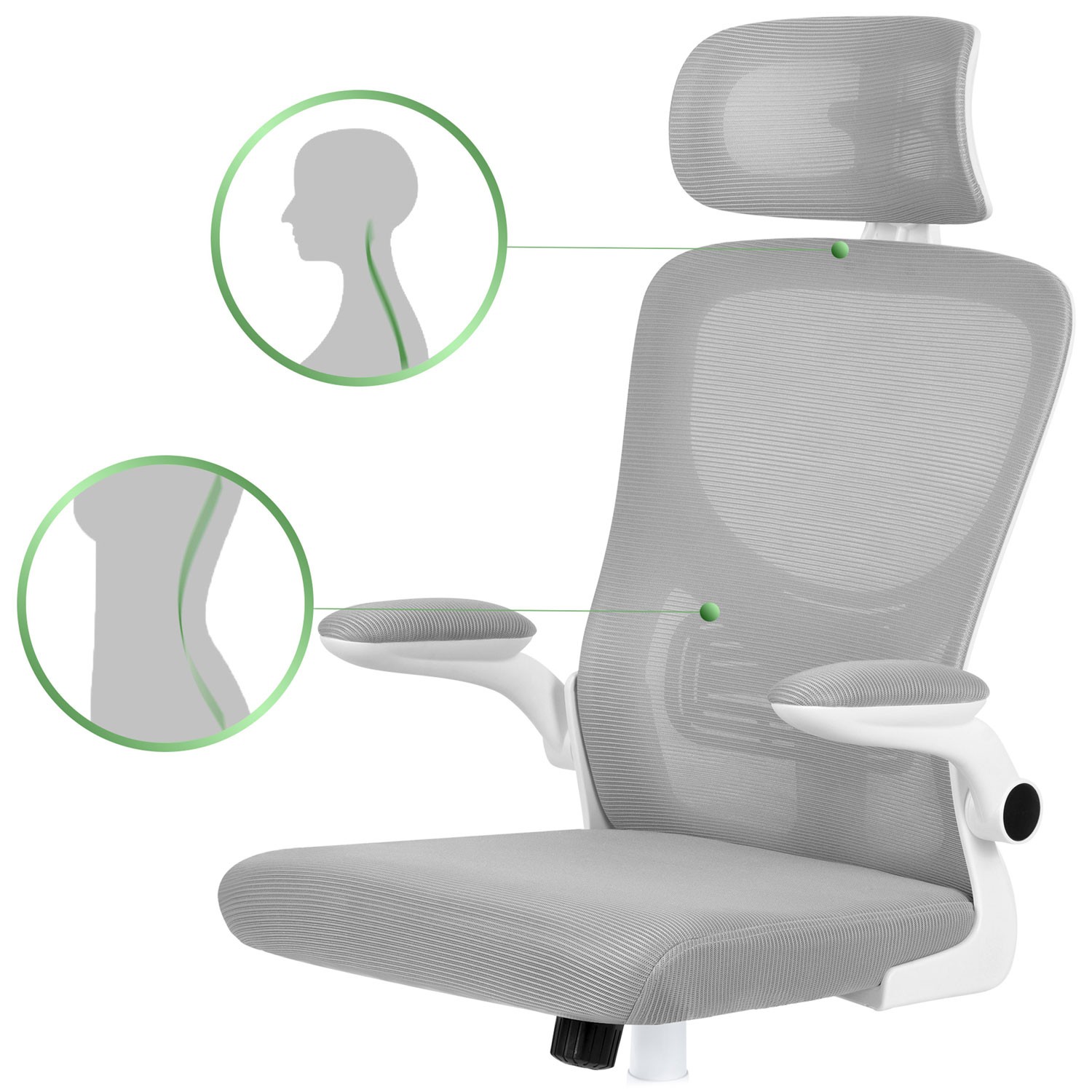 Sofotel messingist mikrovõrgust kontoritool, hall - Image 12