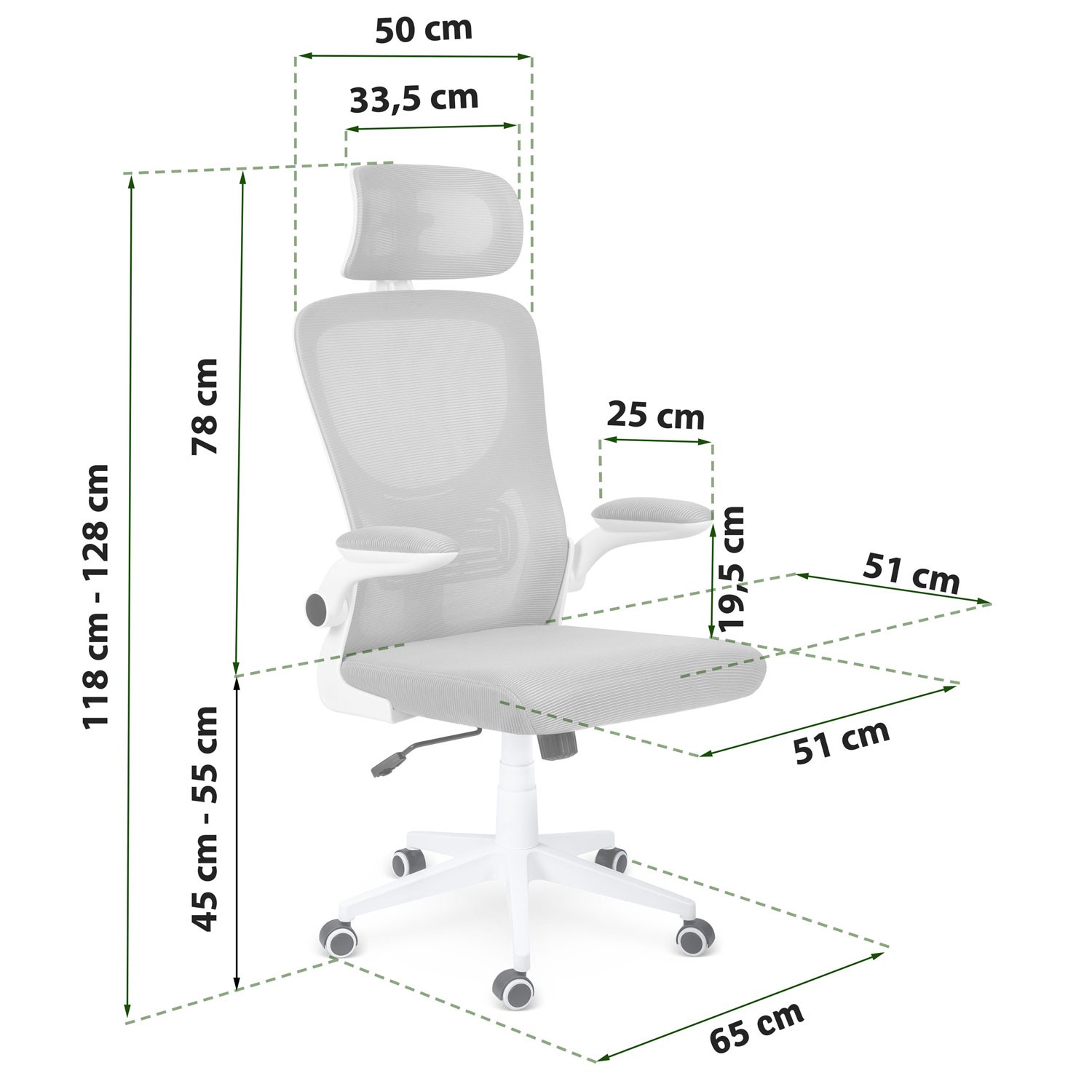 Sofotel messingist mikrovõrgust kontoritool, hall - Image 14