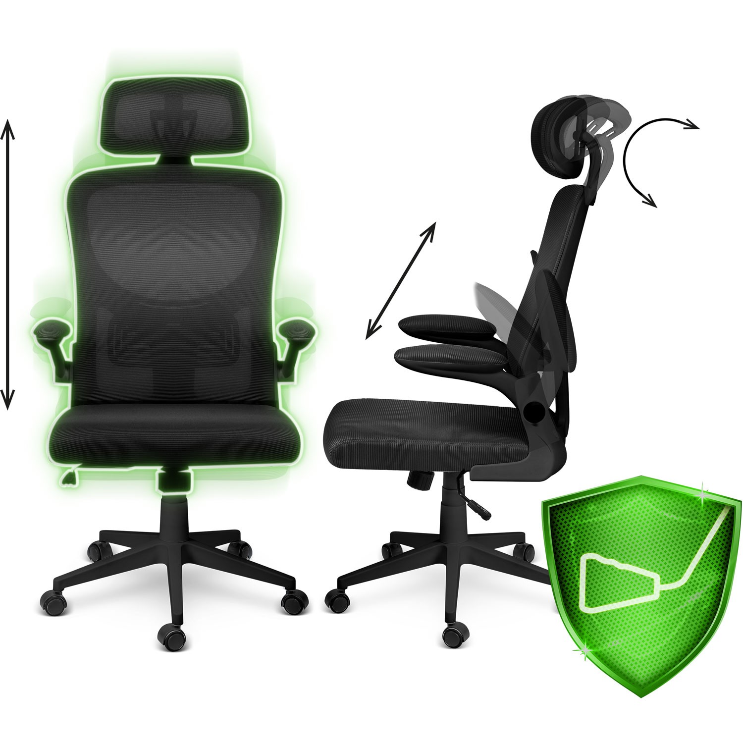 Sofotel messingist mikrovõrgust kontoritool, must - Image 8