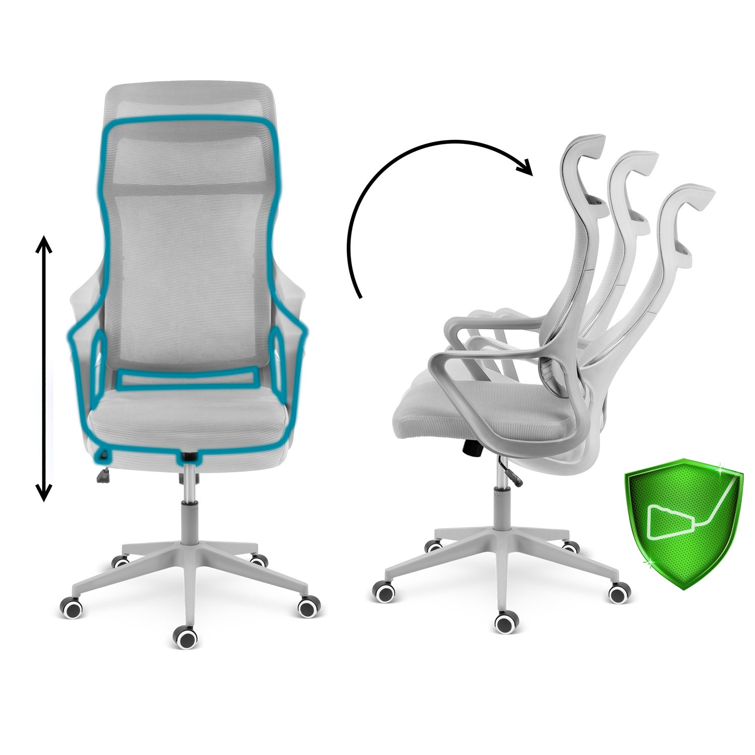 Sofotel Labi mikrovõrgust kontoritool, hall - Image 11