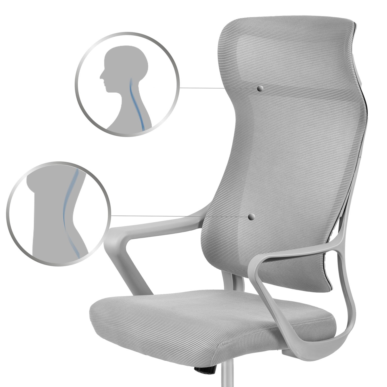 Sofotel Labi mikrovõrgust kontoritool, hall - Image 13