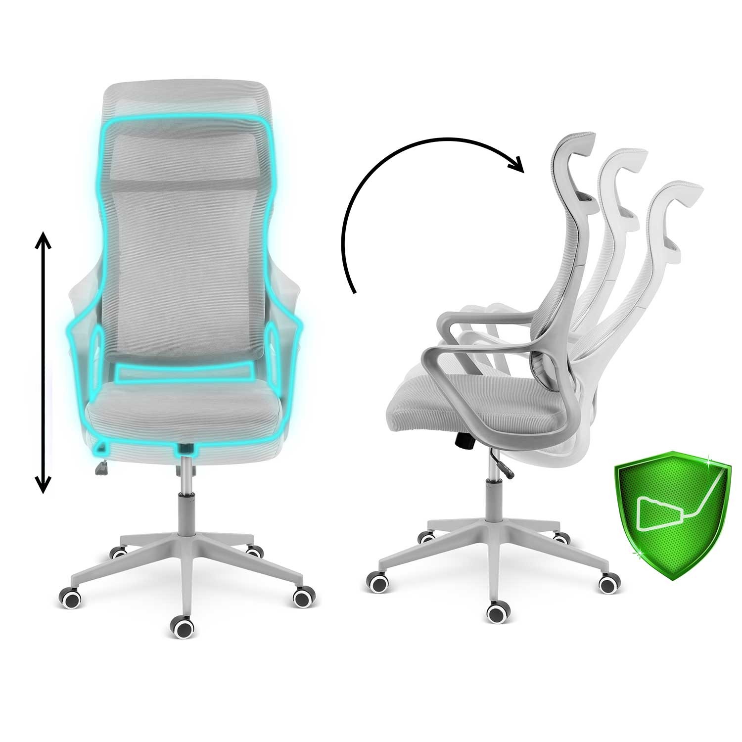 Sofotel Labi mikrovõrgust kontoritool, hall - Image 15