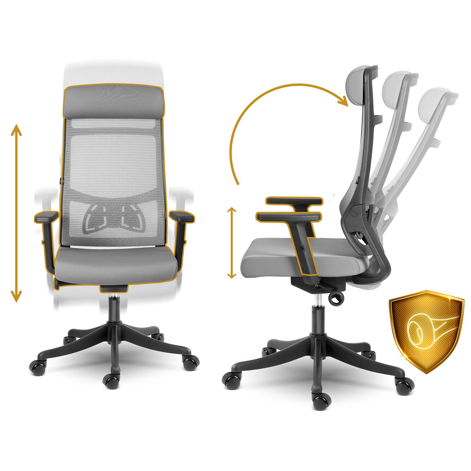 Sofotel Brema mikrovõrgust kontoritool, hall - Image 10