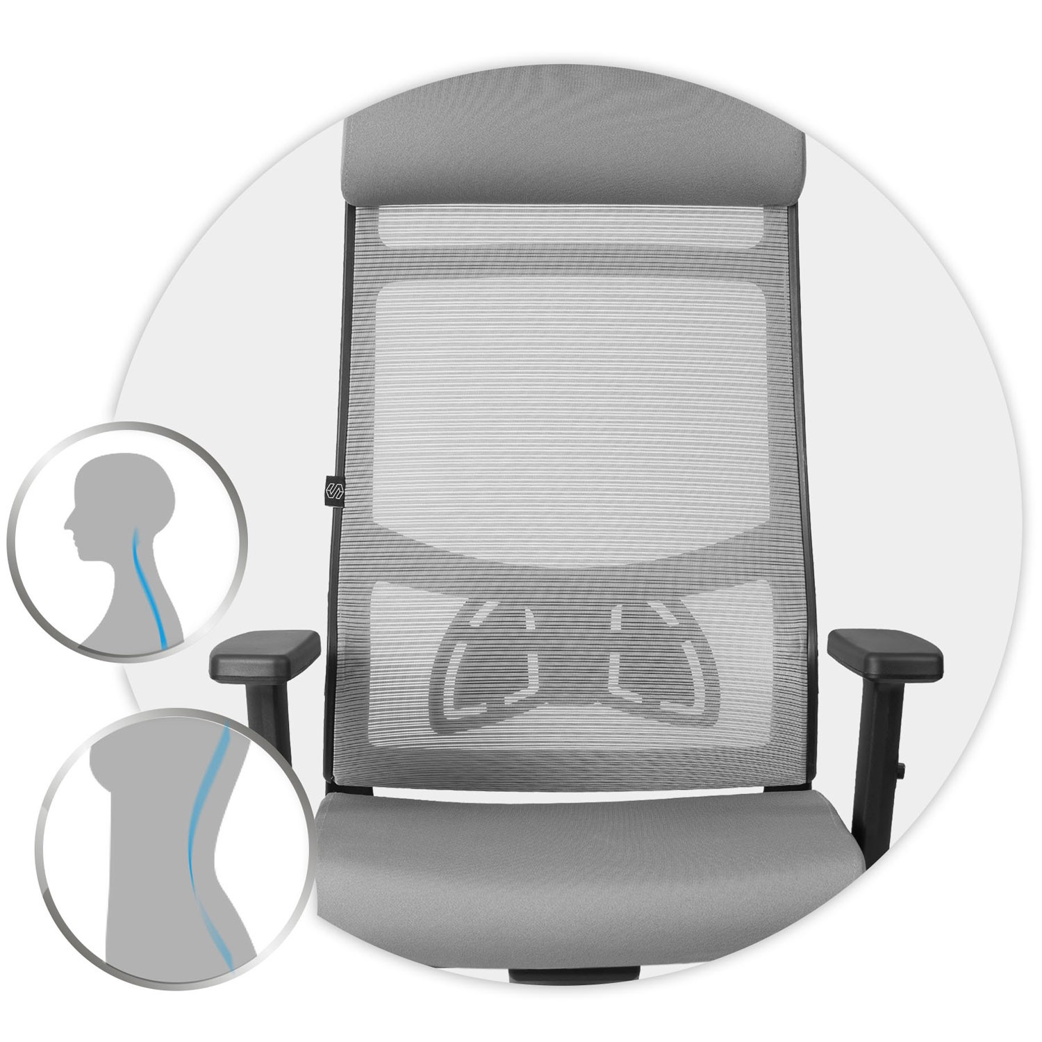 Sofotel Brema mikrovõrgust kontoritool, hall - Image 12