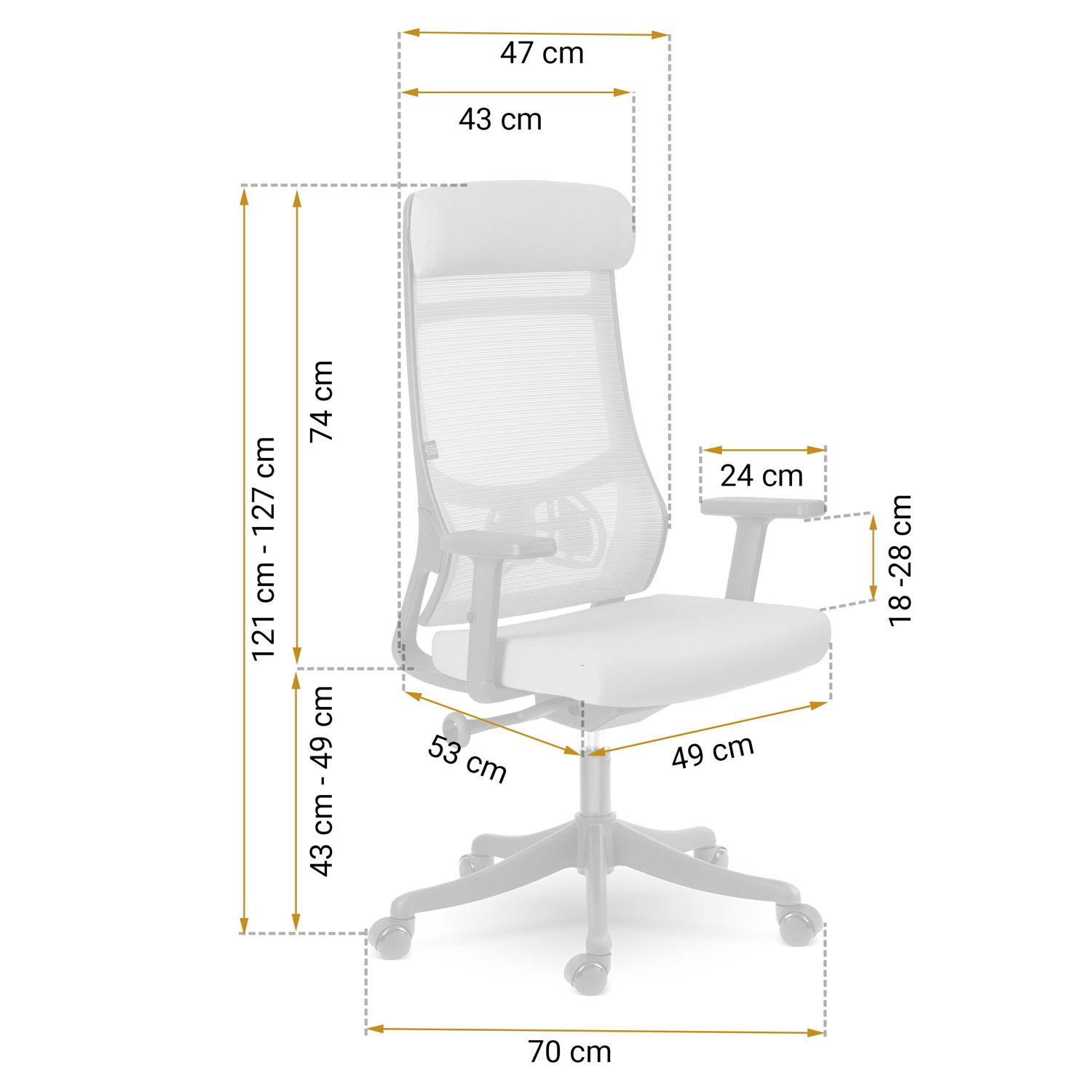 Sofotel Brema mikrovõrgust kontoritool, hall - Image 15