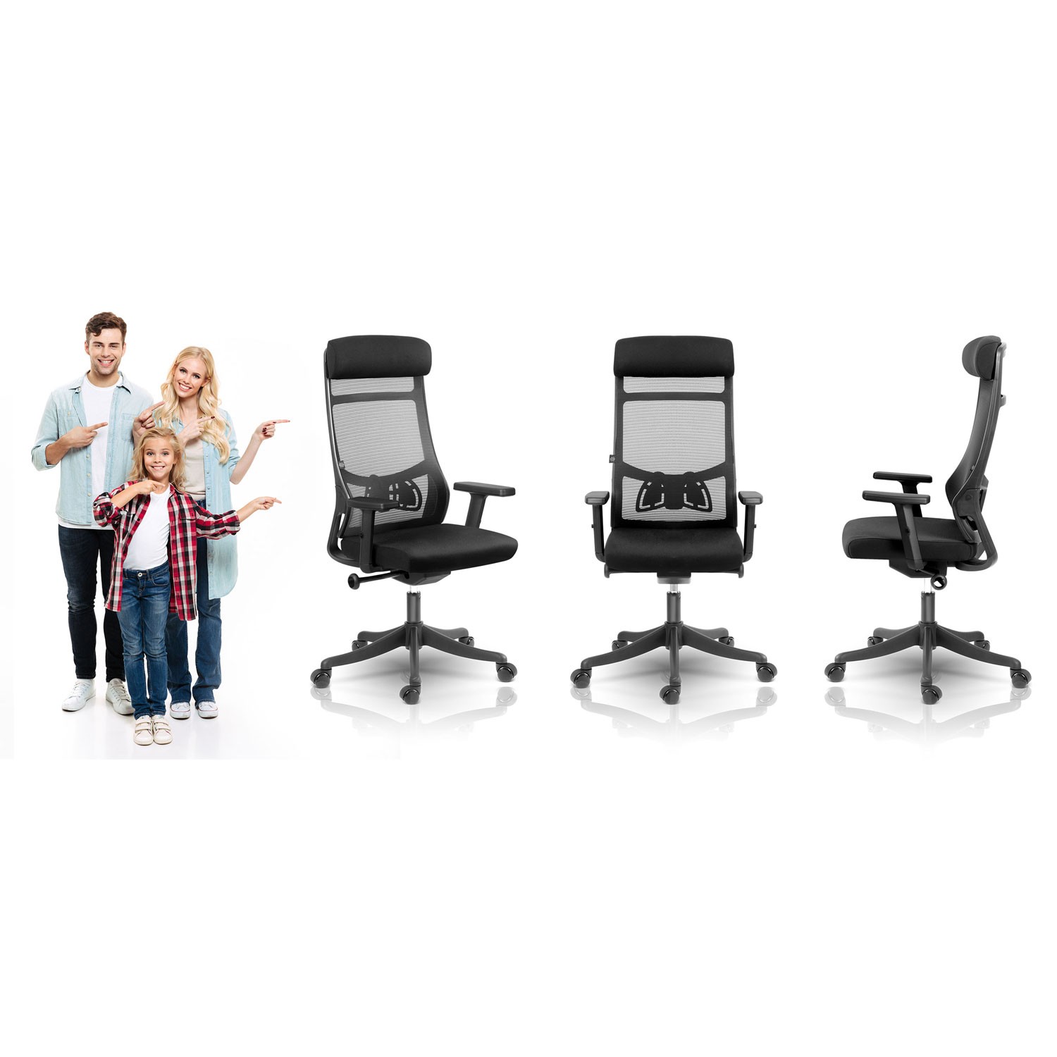 Sofotel Brema mikrovõrgust kontoritool, must - Image 11